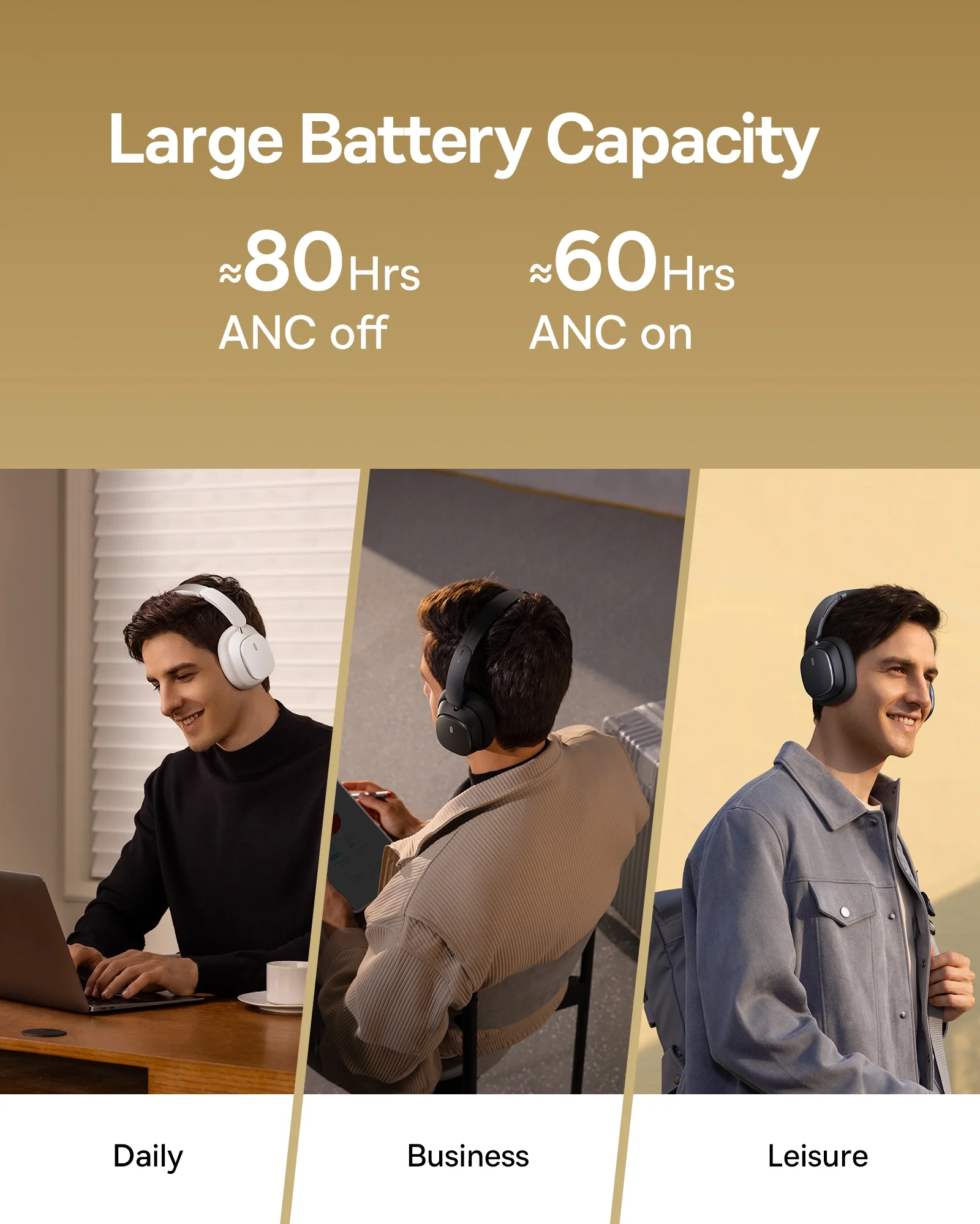 Baseus Bowie H1 Pro Noise-Cancellation Wireless Bluetooth Headphones Cluster Black