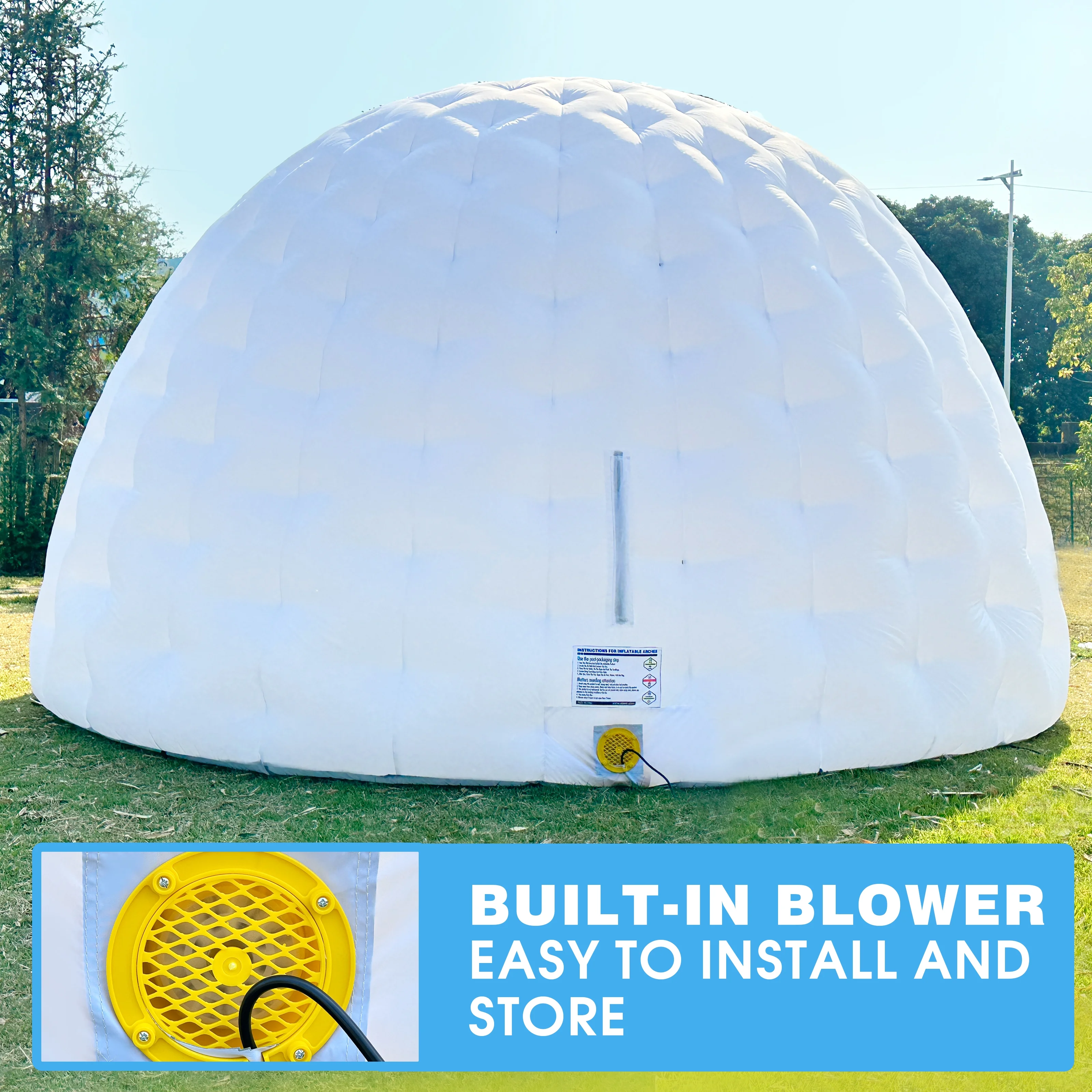 Inflatable Igloo Dome Tent with LED Light with Blower Portable for Wedding Party