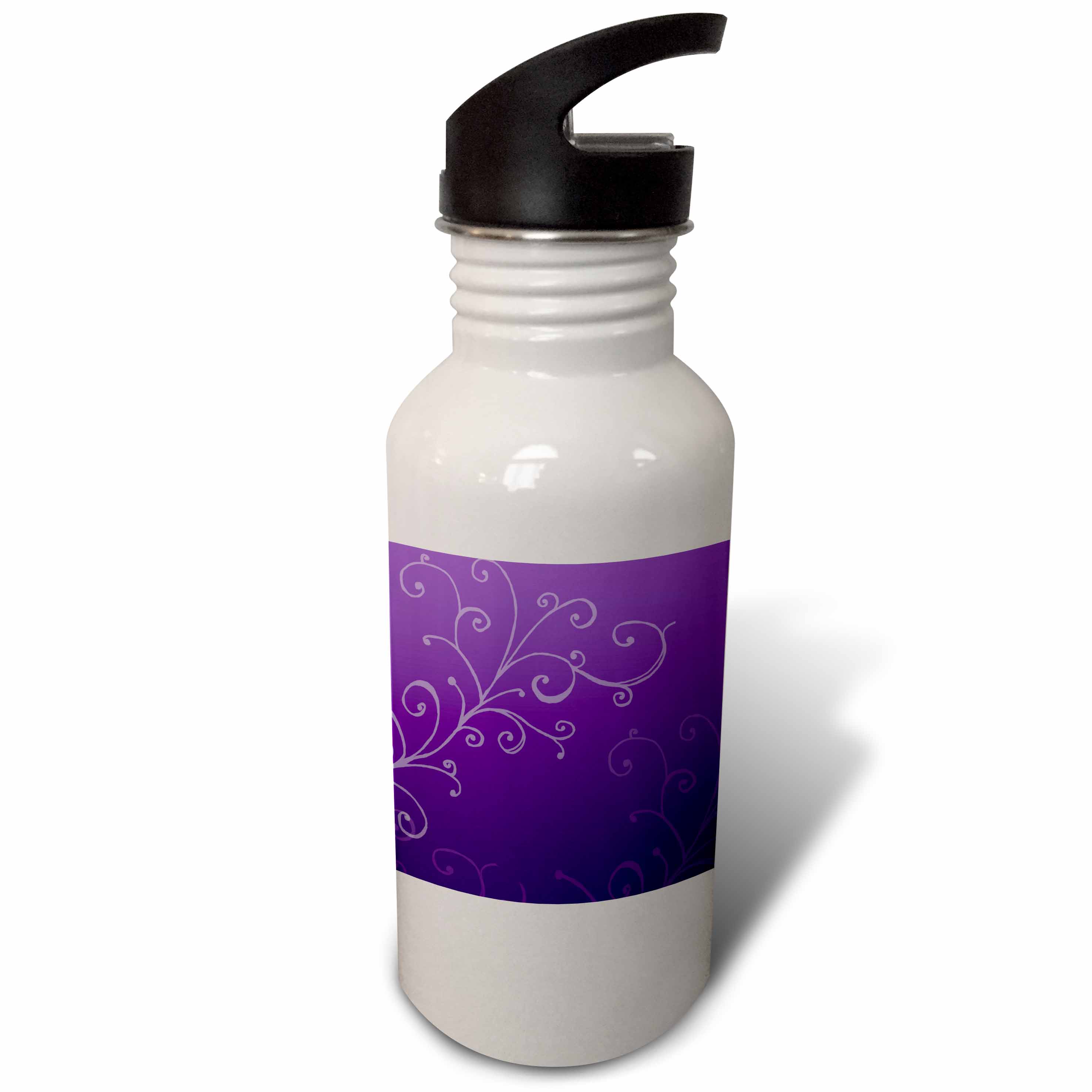 Stylish Swirl Purple 21 oz Sports Water Bottle wb-32495-1