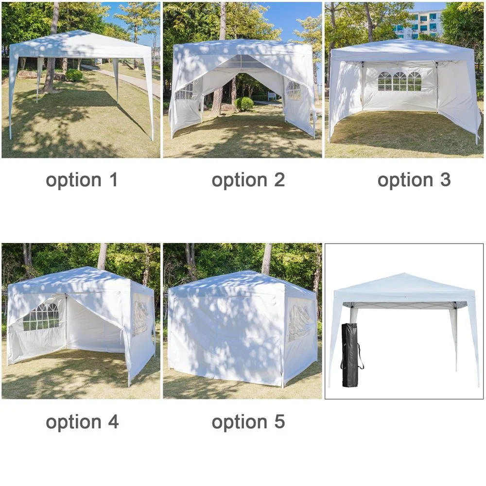Zimtown 10' x 10' Pop Up Canopy Tent Instant Practical Waterproof Folding Tent w/4 with Carry Bag White