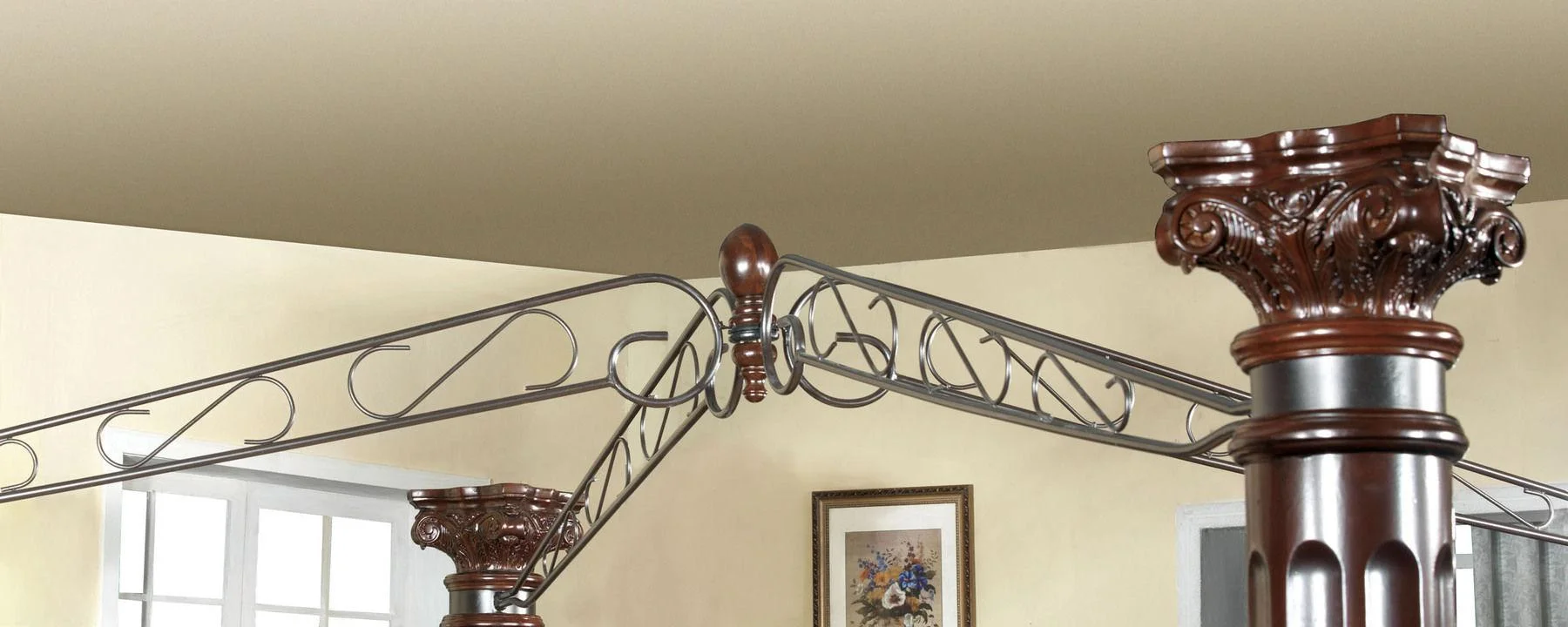 Traditional Brown Cherry Solid Wood Queen Bedroom Set 6pcs FOA CM7271-Q Mandalay