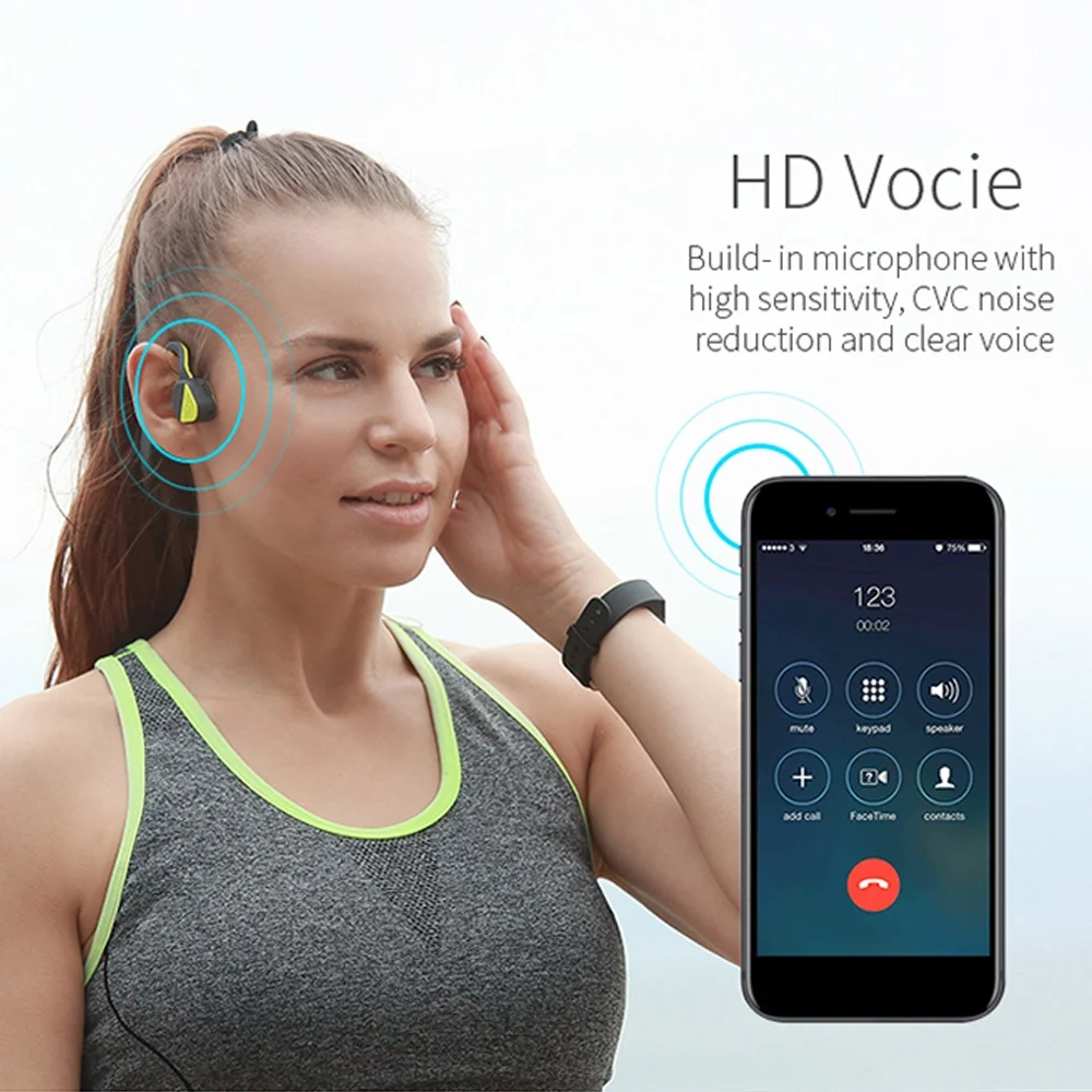 Vidonn F1 Titanium Bone Conduction Headphones Wireless  Earphone  Sports Headset CSR8645 IP55 Waterproof Hands-free with Microphone