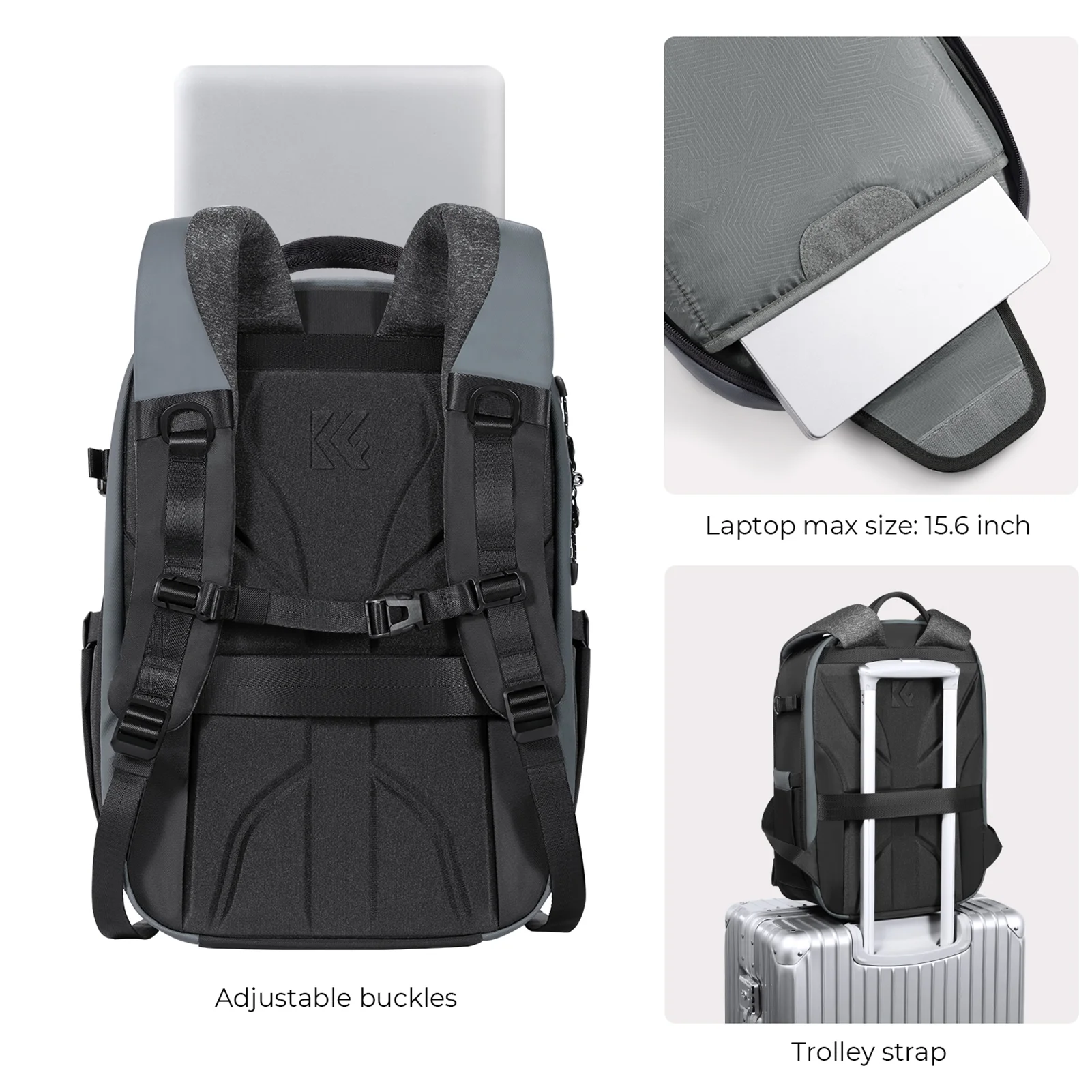 K&F CONCEPT K&F CONCEPT KF13.158 Camera Backpack with Laptop Compartment and Rainproof Cover Compatible with Various DSLR Cameras