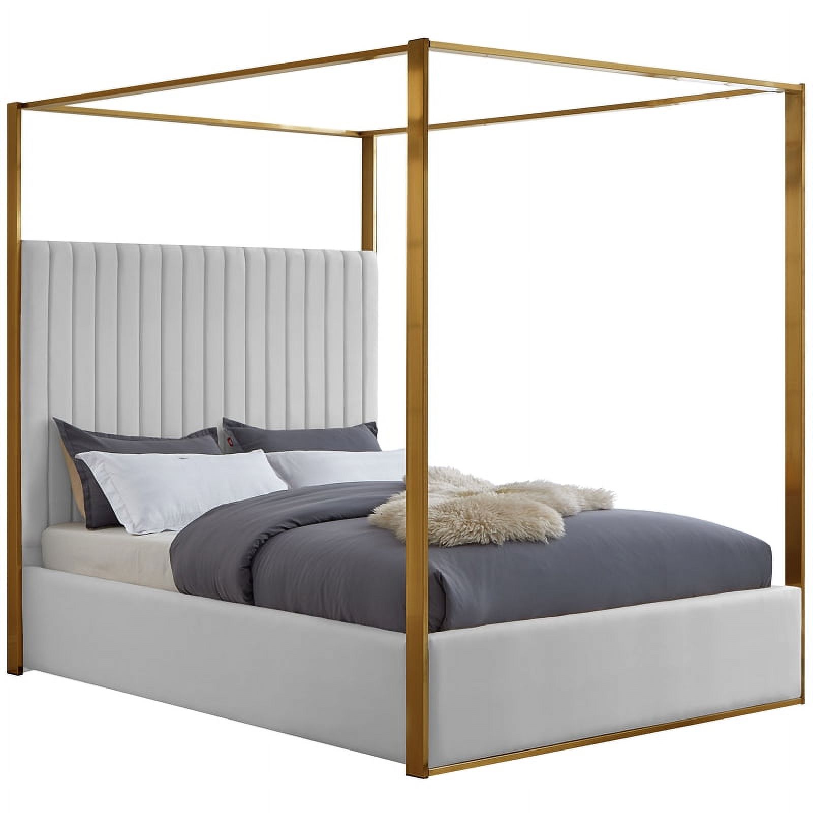 Meridian Furniture Jones White Vegan Leather King Bed