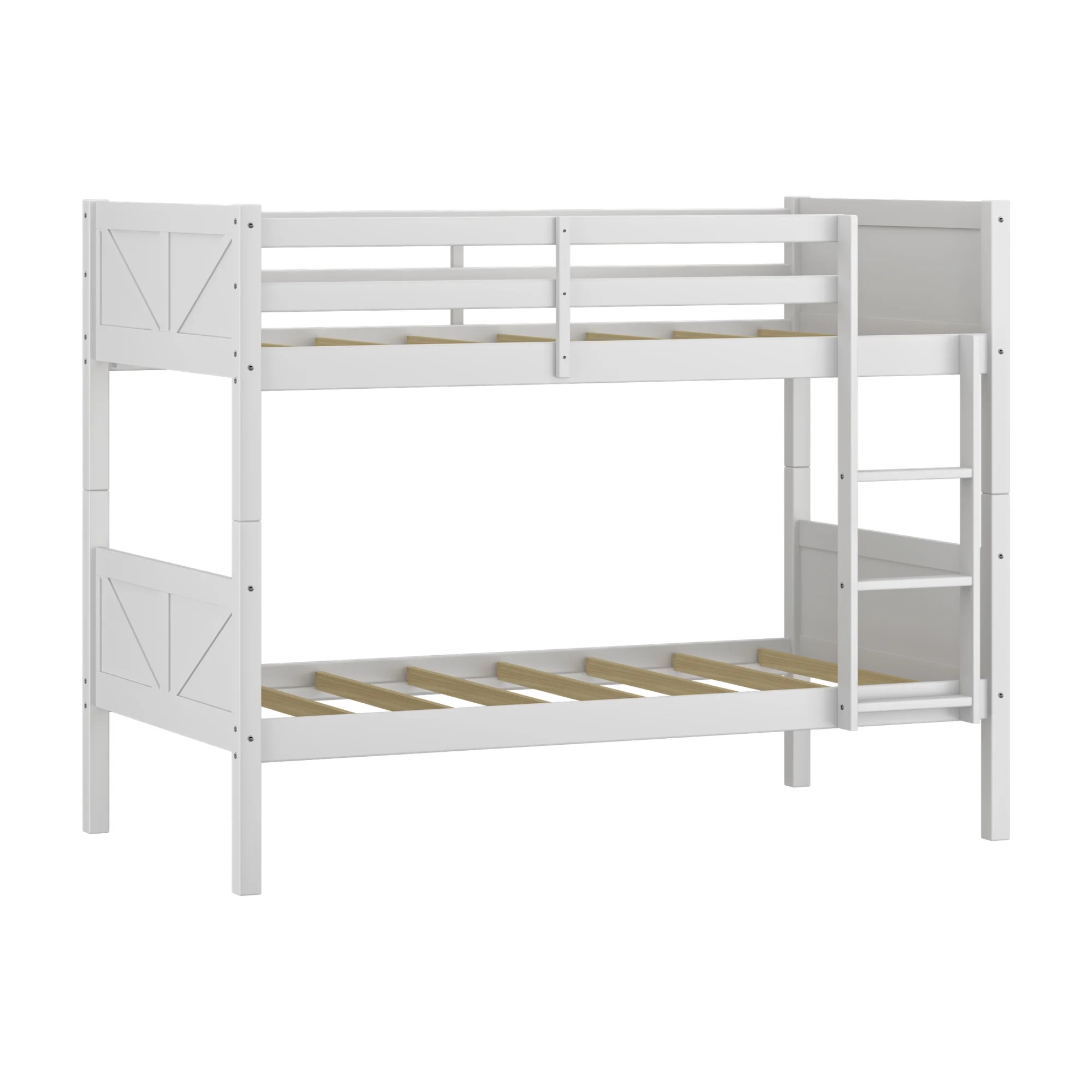 Rae Wood Twin over Twin Bunk Bed, White, by Hillsdale Living Essentials