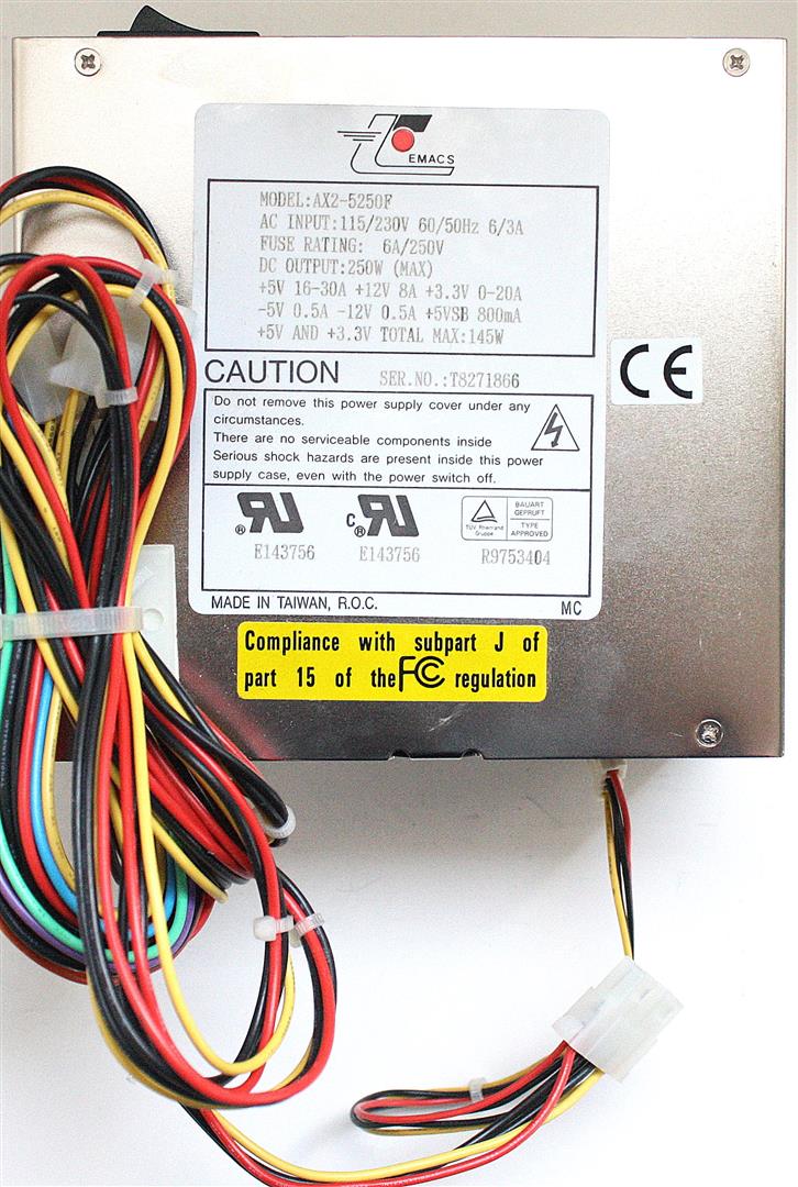 PWR SUPPLY, 250W, AX2-5250F, P/N 6AX2-250B002