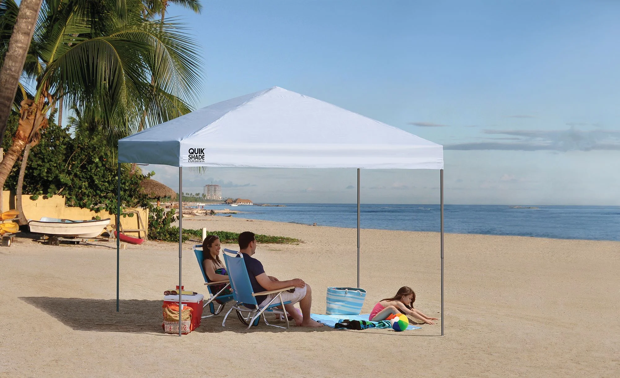 Quik Shade 167512DS EX100 10 x 10 ft. Straight Leg Canopy, White Cover - Gray Frame