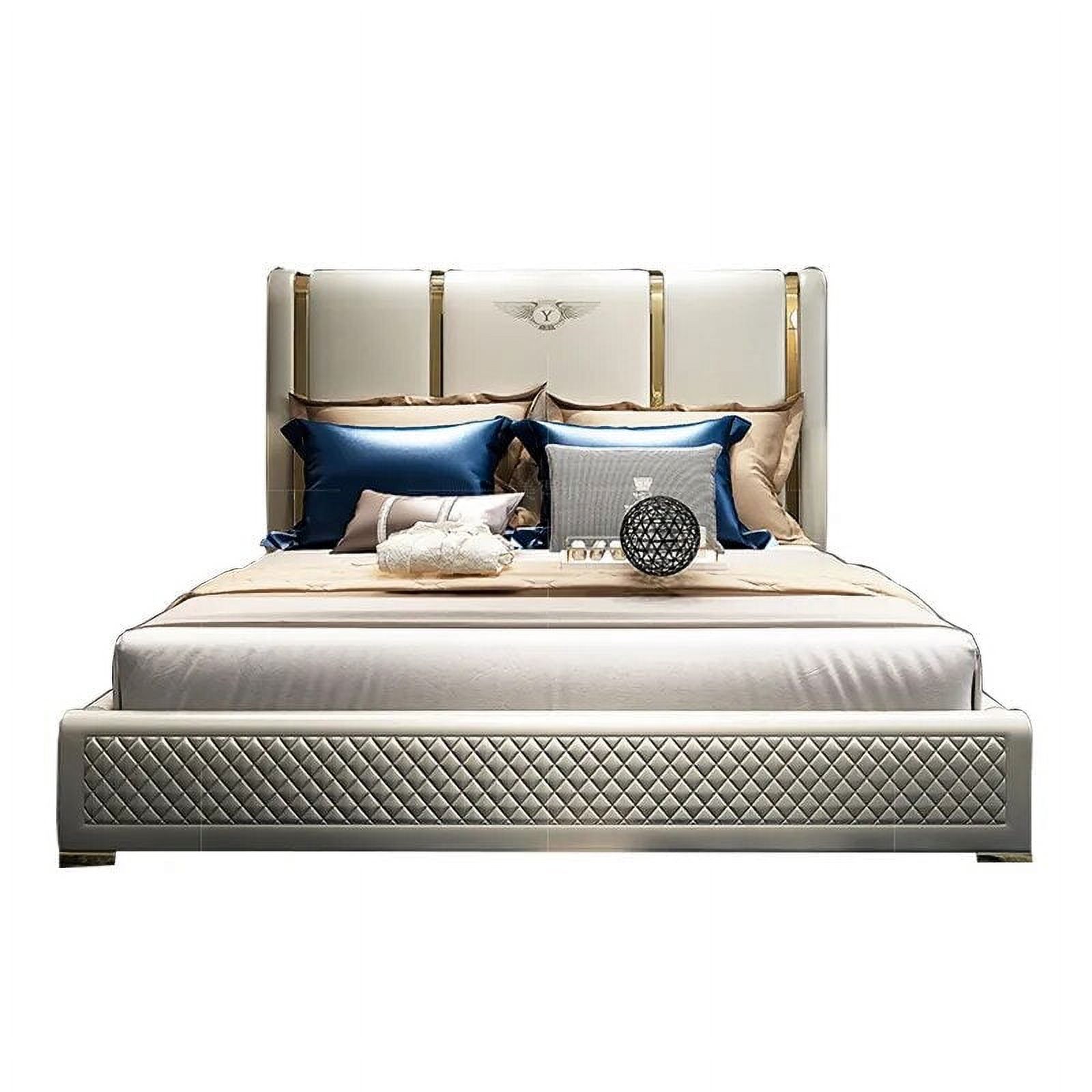 Genuine Leather entry lux bed frame modern Nordic camas ultimate bed кровать двусl