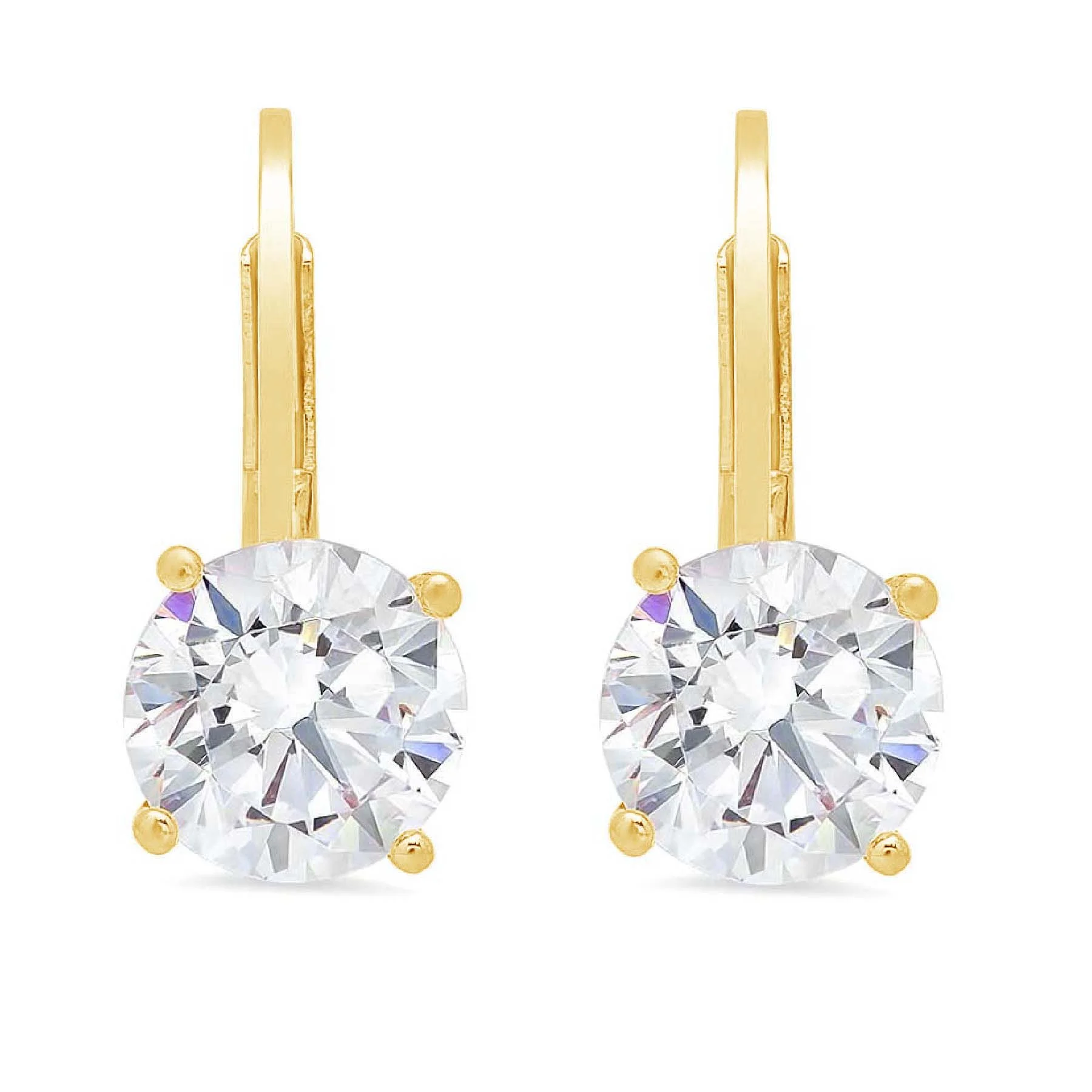 1.5 ct Brilliant Round Cut Drop Dangle Conflict free Natural Certified Diamond Clarity VS1-VS2 Color G-H 18K Yellow Gold Earrings Lever Back