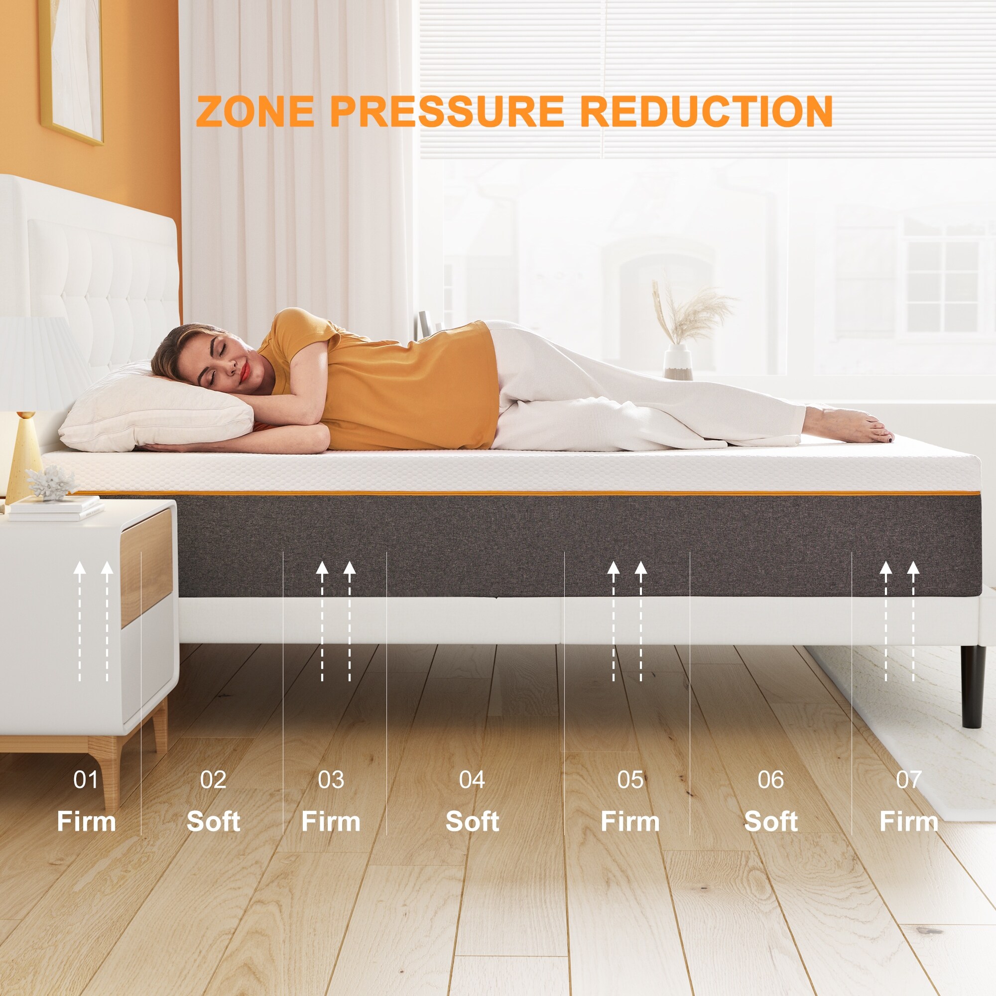 Molblly Crduf 12 inch Cooling-Gel Memory Foam Mattress in a Box, Low Motion Transper Queen