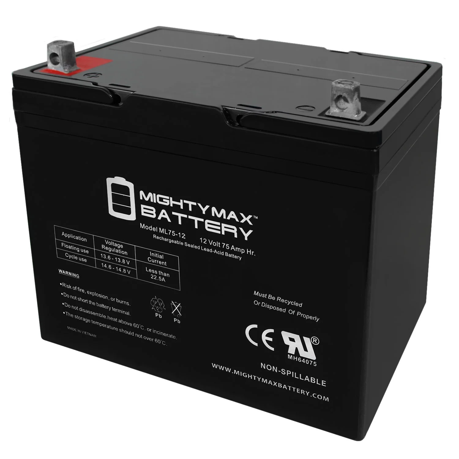 12V 75AH Battery Replacement for Permobil Chairman HD3
