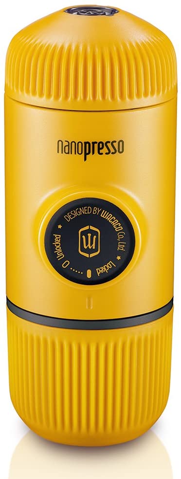 Wacaco Nanopresso Portable Espresso Maker, Upgrade Version of Minipresso, 18 Bar Pressure, Yellow Patrol Edition, Extra Small Travel Coffee Maker