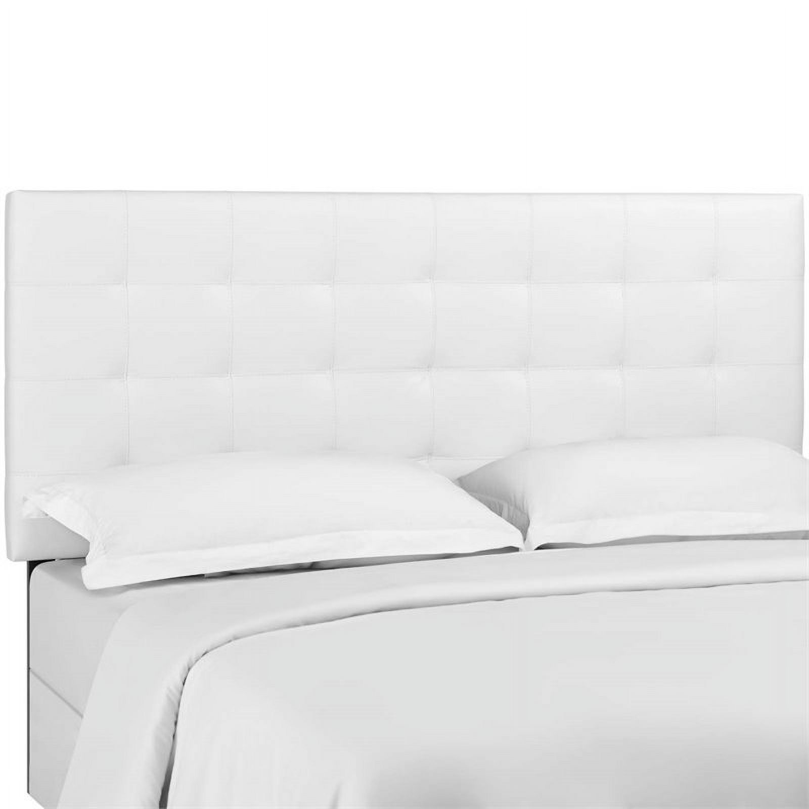 Pemberly Row Tufted King and California King Faux Leather Headboard in White