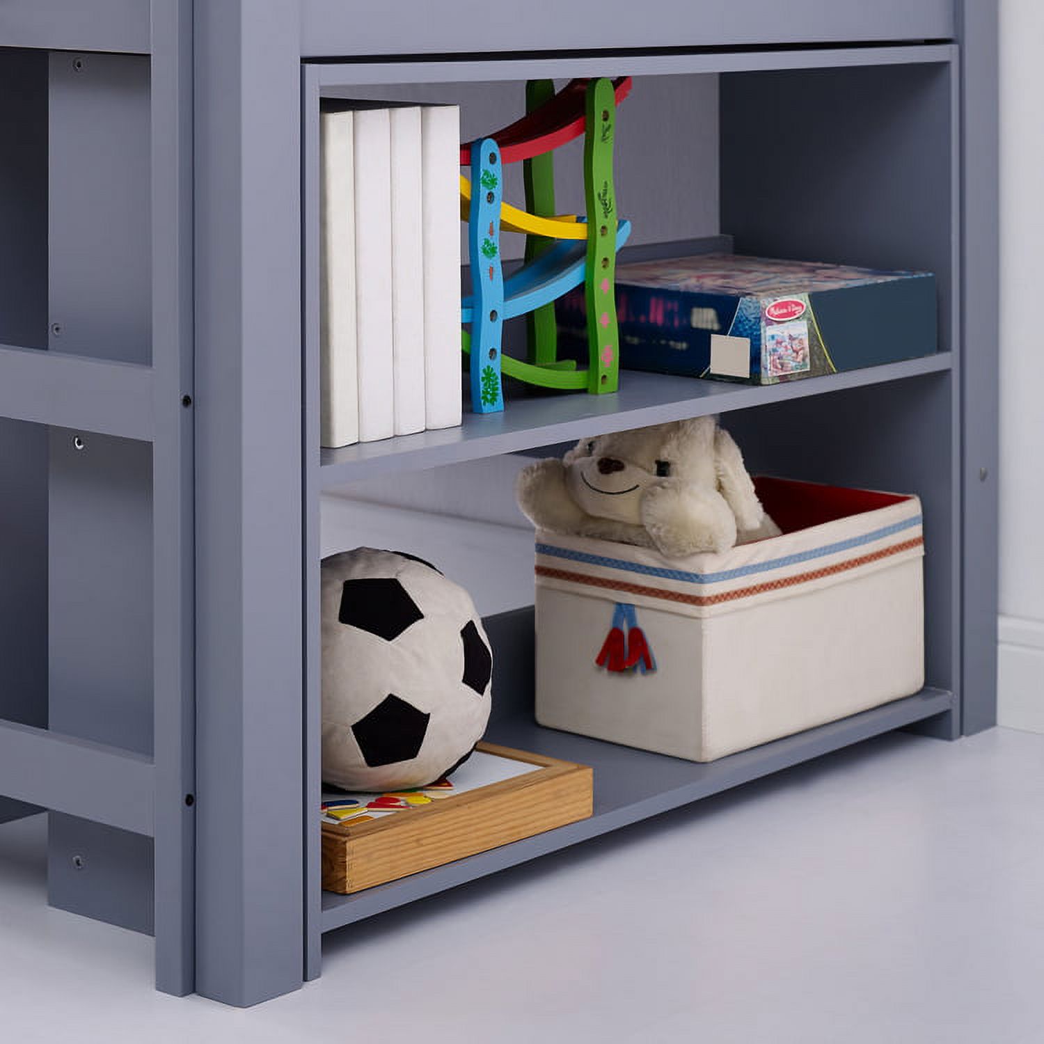 Loft Bed with Desk, Loft Bed Twin, Twin Loft Bed, Kids Loft Bed, Low Loft Bed, Toddler Loft Bed by Naomi Home Twin/Grey