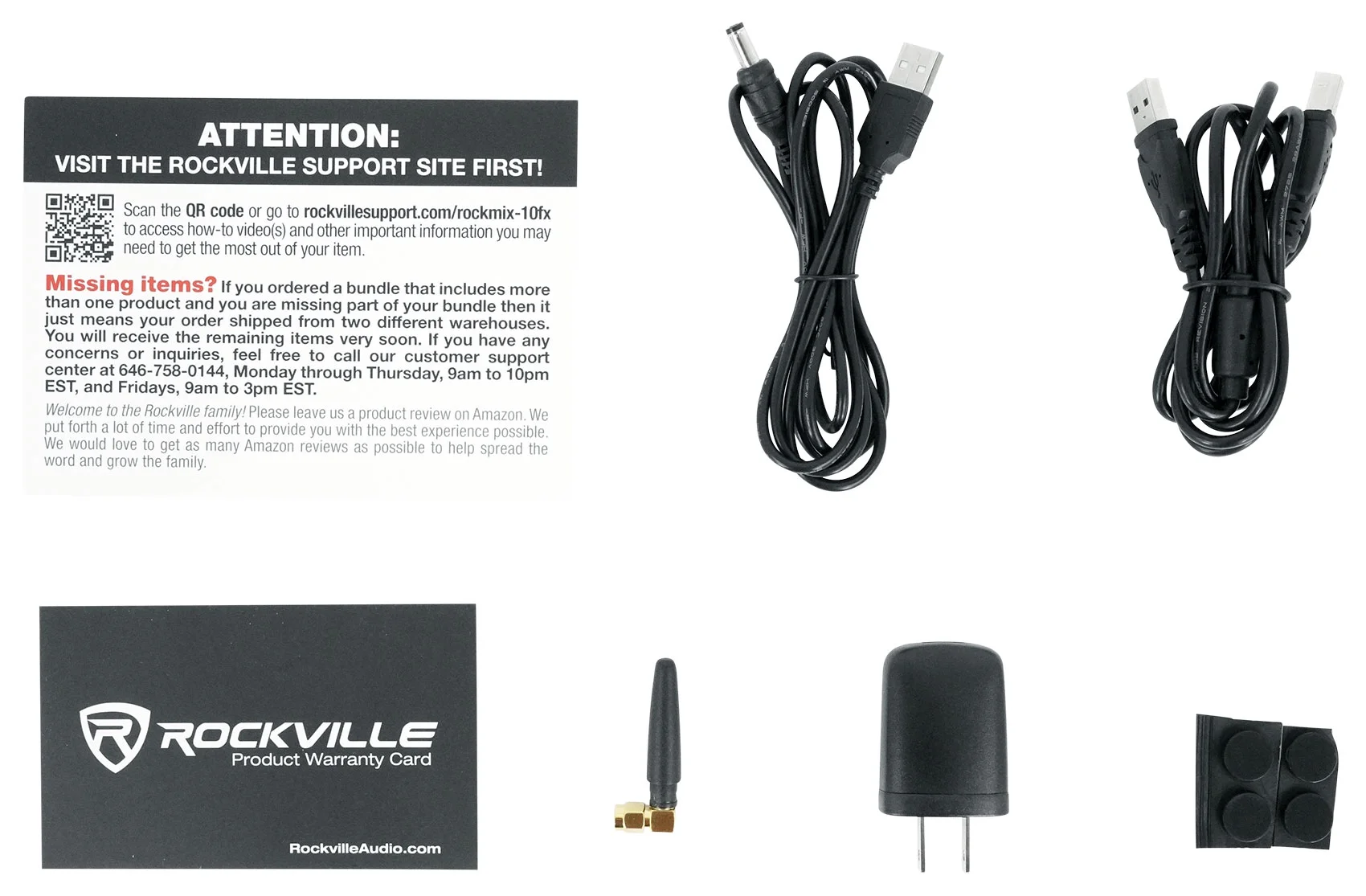 Rockville ROCKMIX 10FX 10 Channel Mixer USB Recording Interface+Mic+Headphones