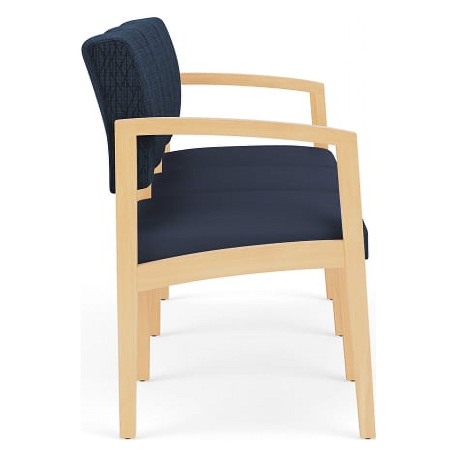 Lesro Lenox Wood 3-Seat Polyurethane Reception Tandem Seating in Natural/Blue