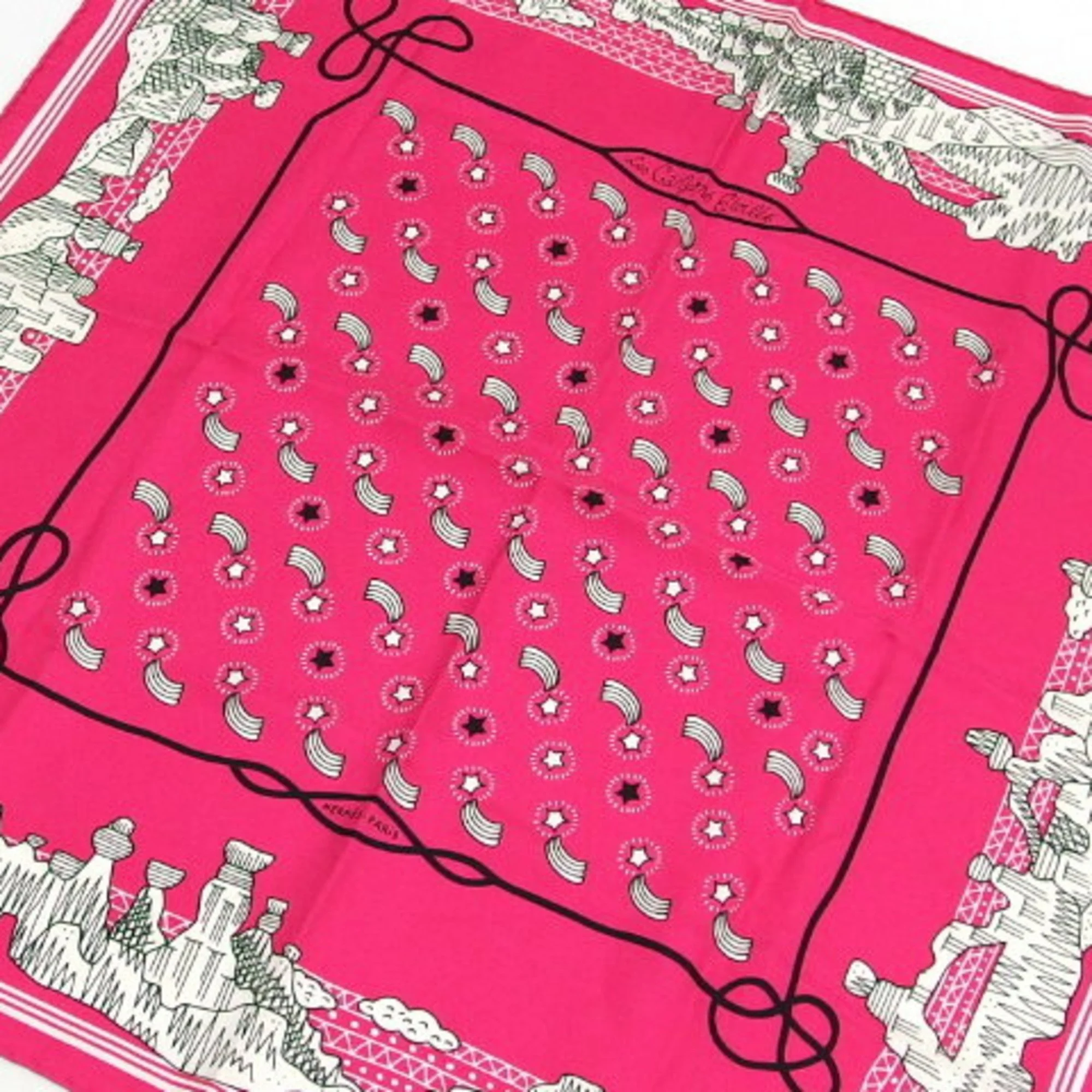 Pre-Owned Hermes Les Canyons Etoiles From the canyons to stars Carre 55 scarf (Good)