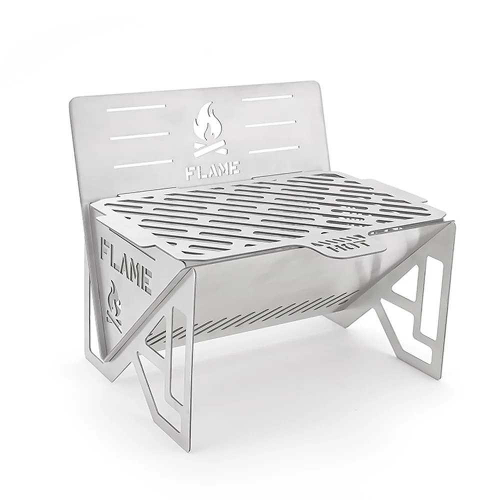 Outdoor Camping Detachable Stoves Portable Stainless Steel Furnace Multifunctional Picnic BBQ Cooking Accessory Firewood Furnace