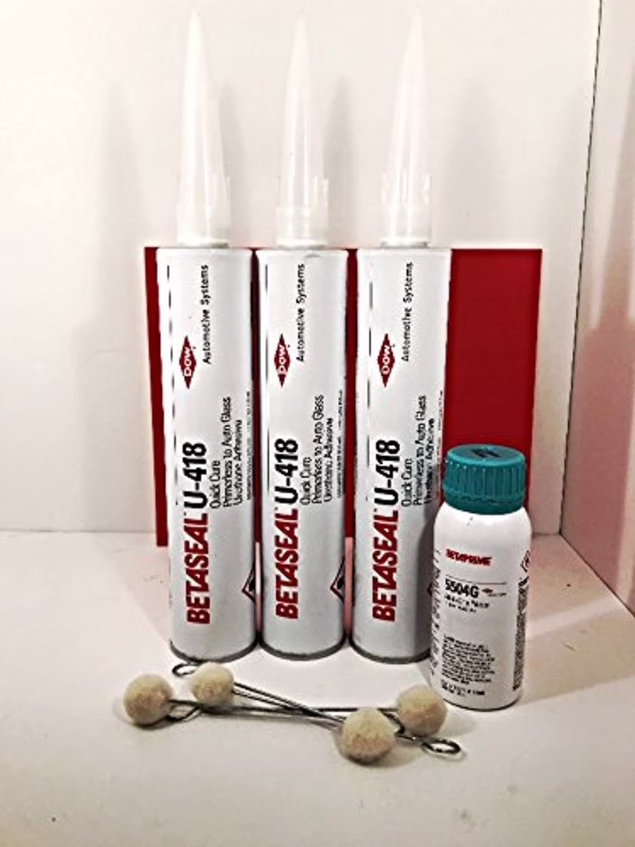 3X U-418 Dow Betaseal Auto Glass Urethane/Sealant/Adhesive & 5504G Primer