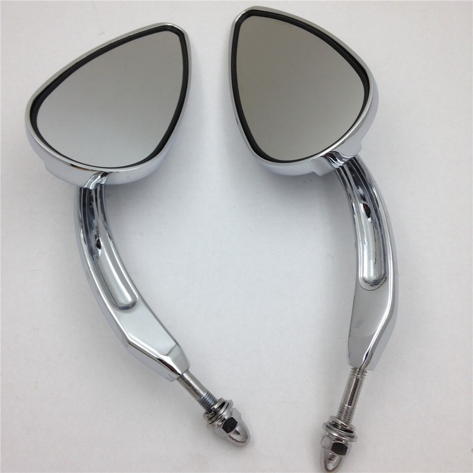 HTT-MOTOR Skull Flame Side Mirrors for 1984-2014 universal to Sportster 883 Custom XL883C most Harley bike chrome