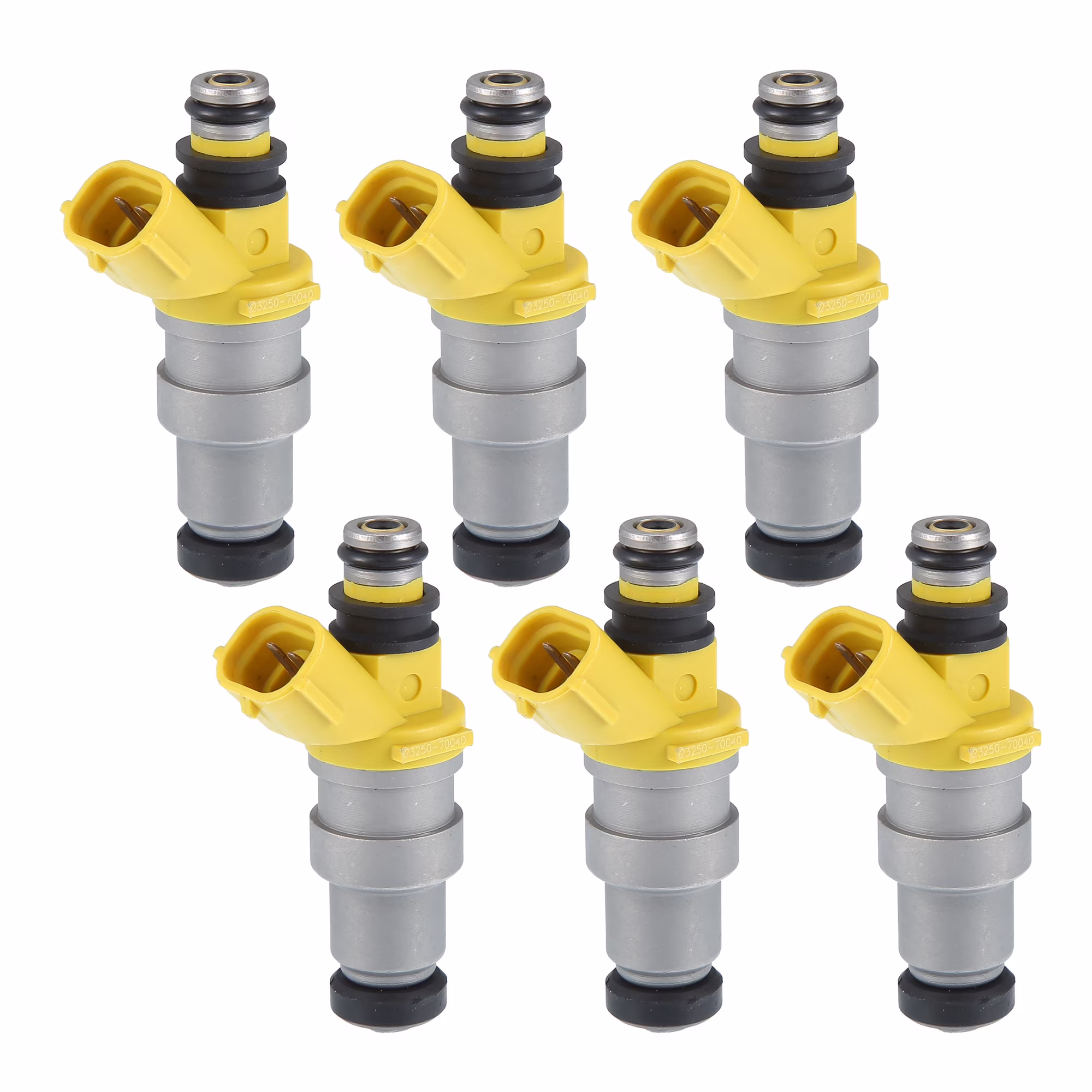 6pcs Car Fuel Injector Nozzle Replacement Fit for Toyota Supra 3.0L 1986-1988 23250-70040 Silver Tone