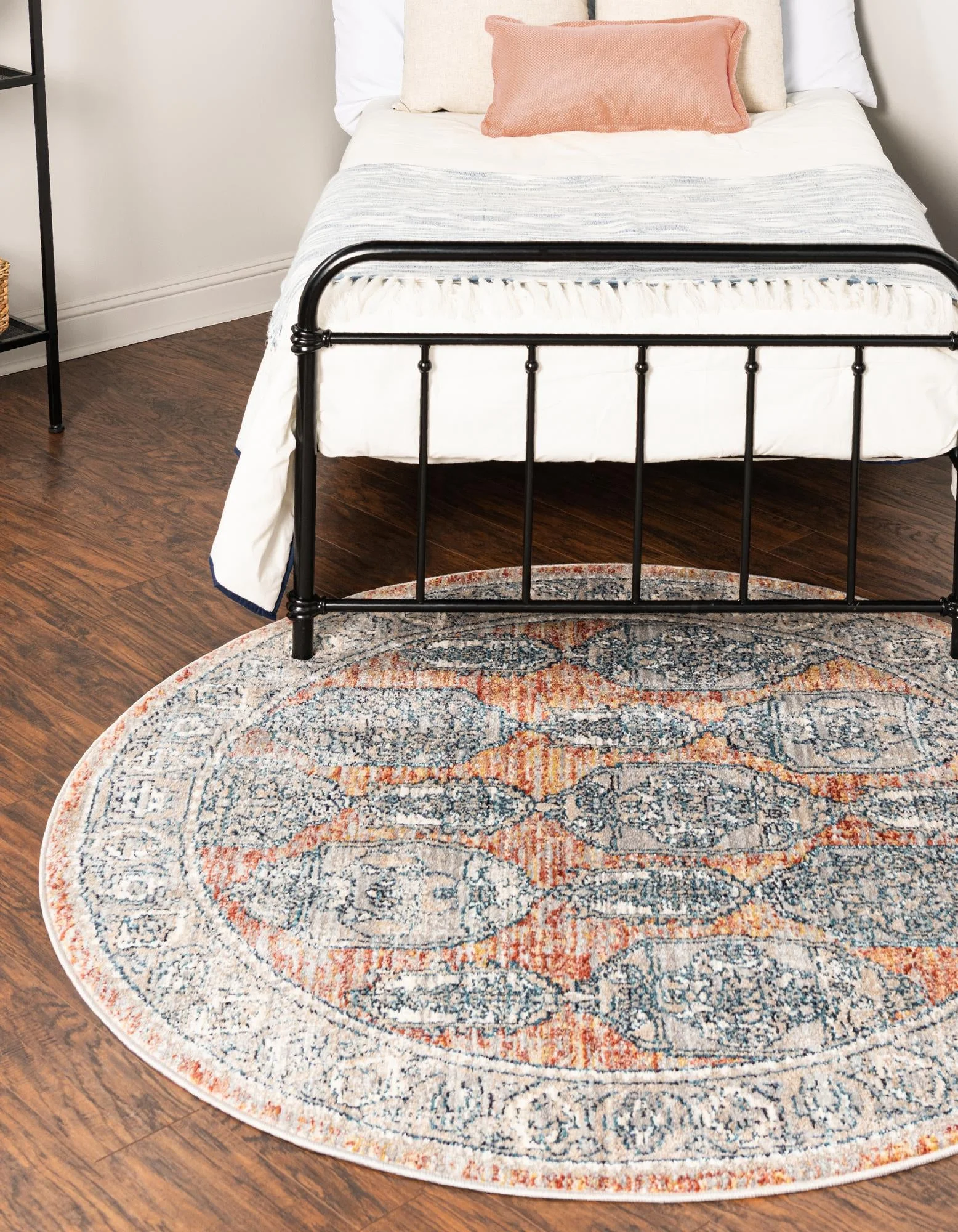 Rugs.com Lola Collection Rug – 4 Ft Round Brick Red Medium Rug Perfect For Kitchens, Dining Rooms