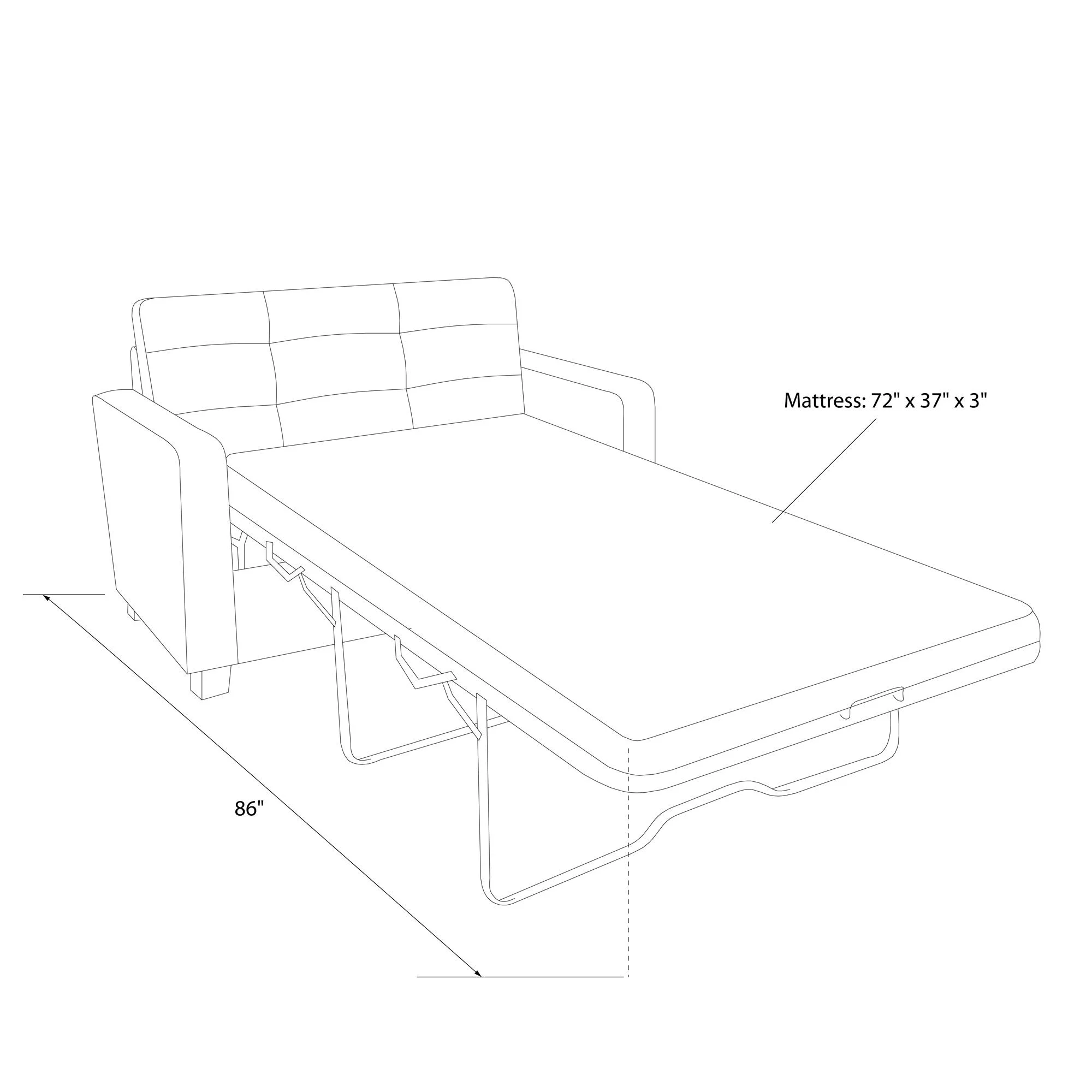 Signature Sleep Devon Twin Sofa Bed, Blue