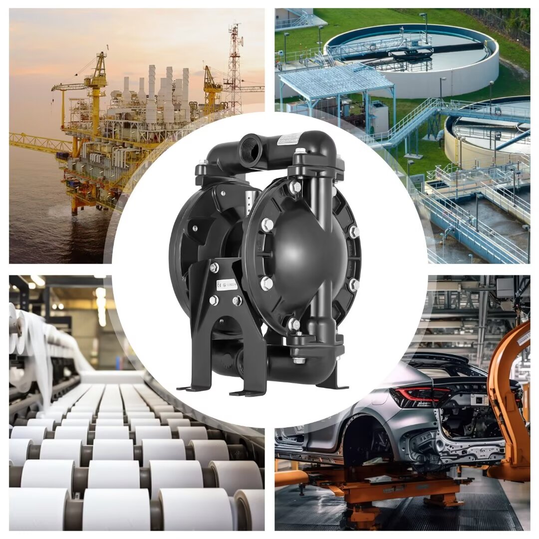 Oukaning Air operated double diaphragm pump 1 inch aluminum inlet and outlet 35 GPM Max 120PSI