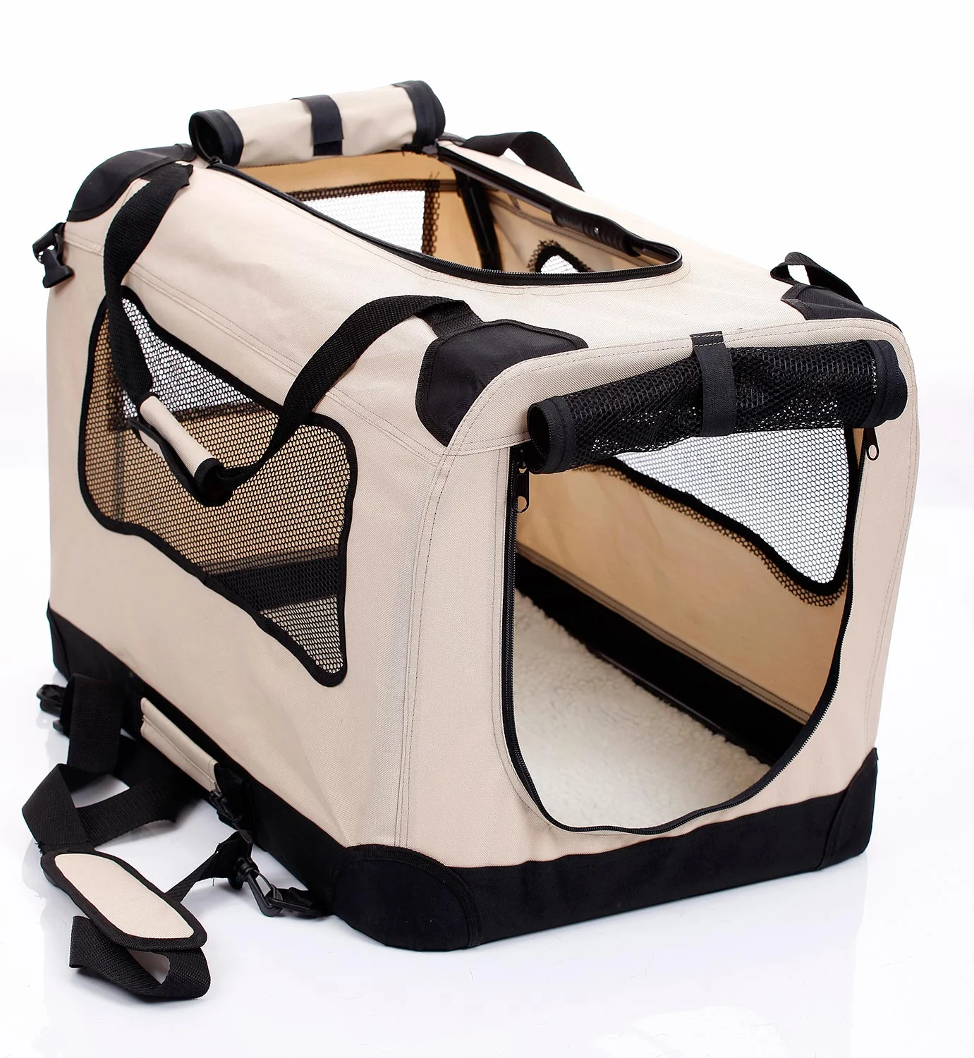 2PET Foldable Dog Crate - Soft, Easy to Fold & Carry Dog Crate for Indoor & Outdoor Use - Comfy Dog Home & Dog Travel Crate - Strong Steel Frame, Washable Fabric Cover, Frontal Zipper - Choose yours.