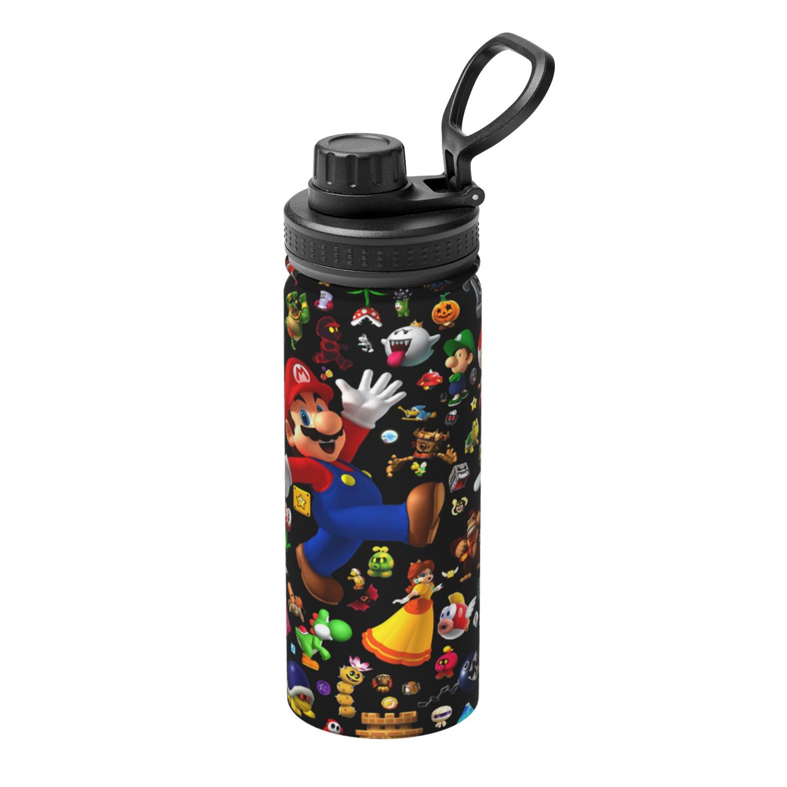Mario Bros. Luigi Unisex Sports Insulated Water Bottles Kettle Stainless Steel Portable Cup 18OZ For School Travel Gym Running