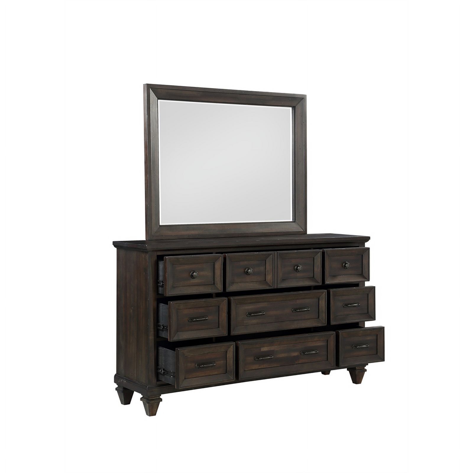New Classic Sevilla 4-Piece Wood Cal King Bedroom Set with Chest in Walnut