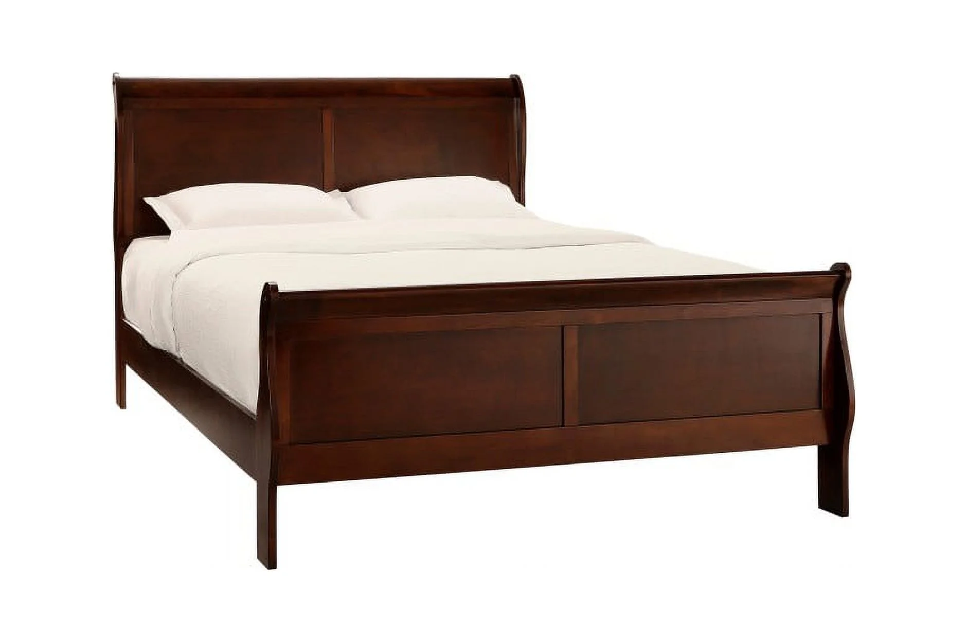 Traditional Bedroom Furniture Classic Louis Philippe Styling Brown Cherry California King Size Bed