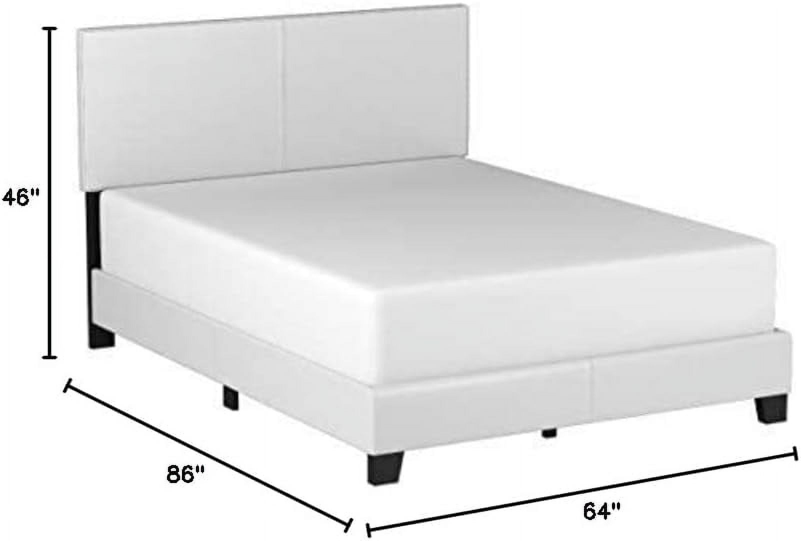 Bed Leather-Look White Queen