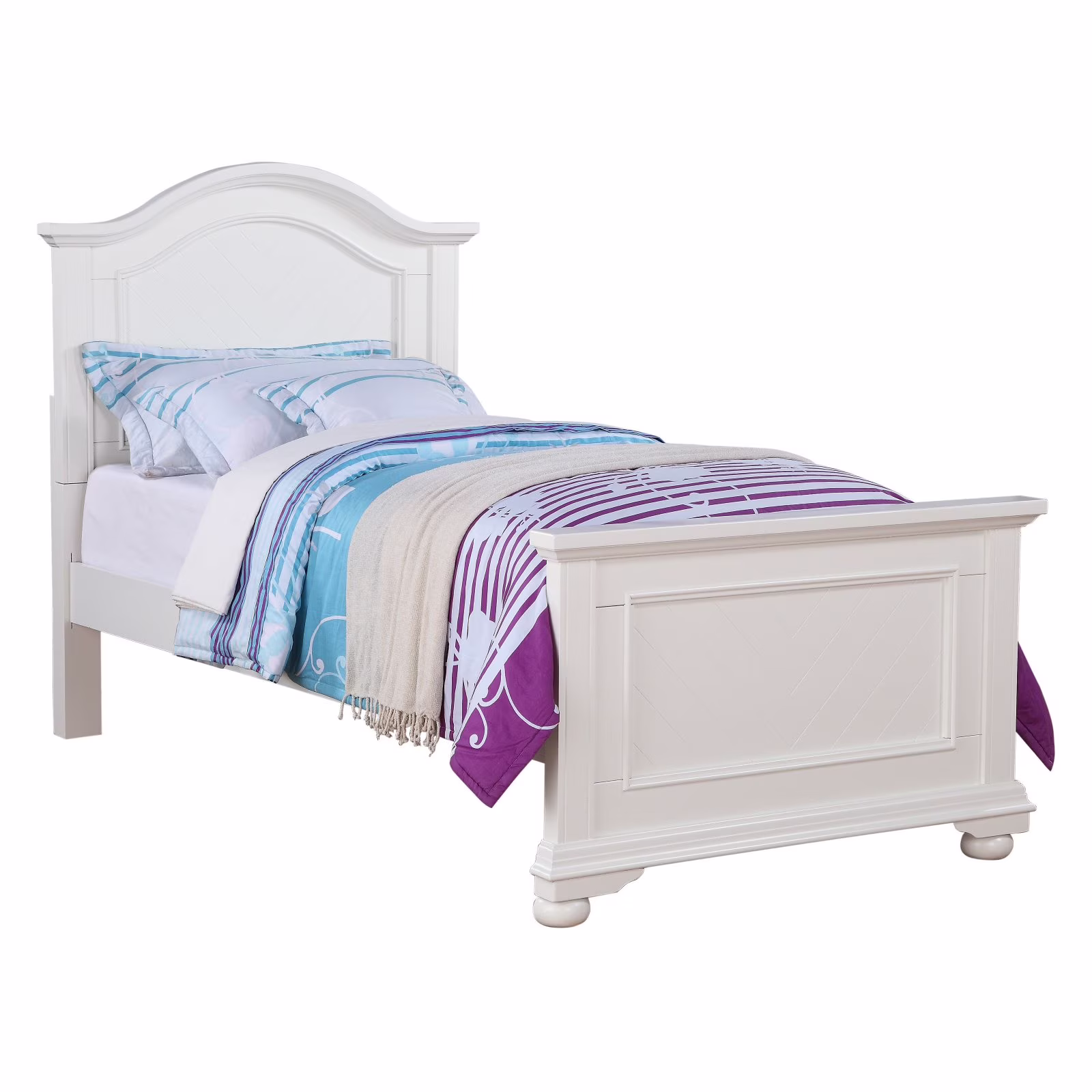 Picket House Addison White Twin Panel Bed in White