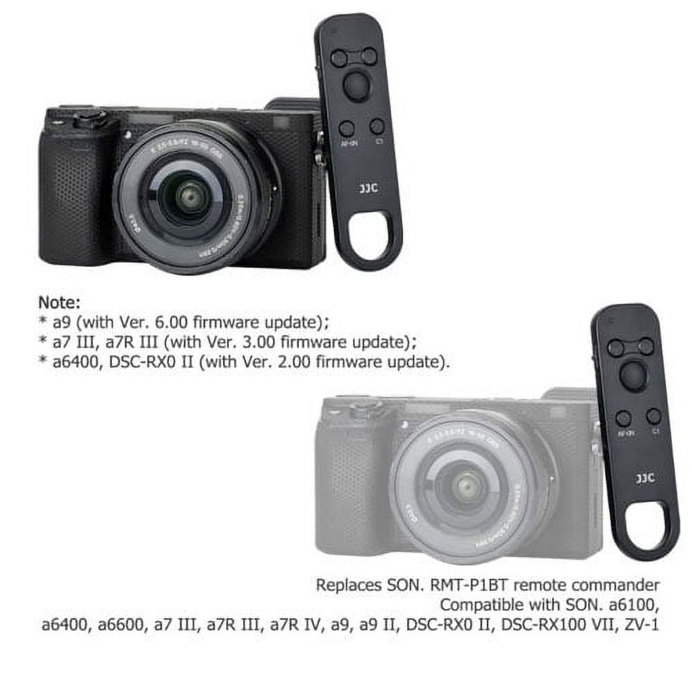 JJC Wireless Remote Control Replace Sony RMT-P1BT Remote for Sony a6600 a6400 a6100 a7R IV a7R III a7 III a9 II DSC-RX100 VII DSC-RX0 II