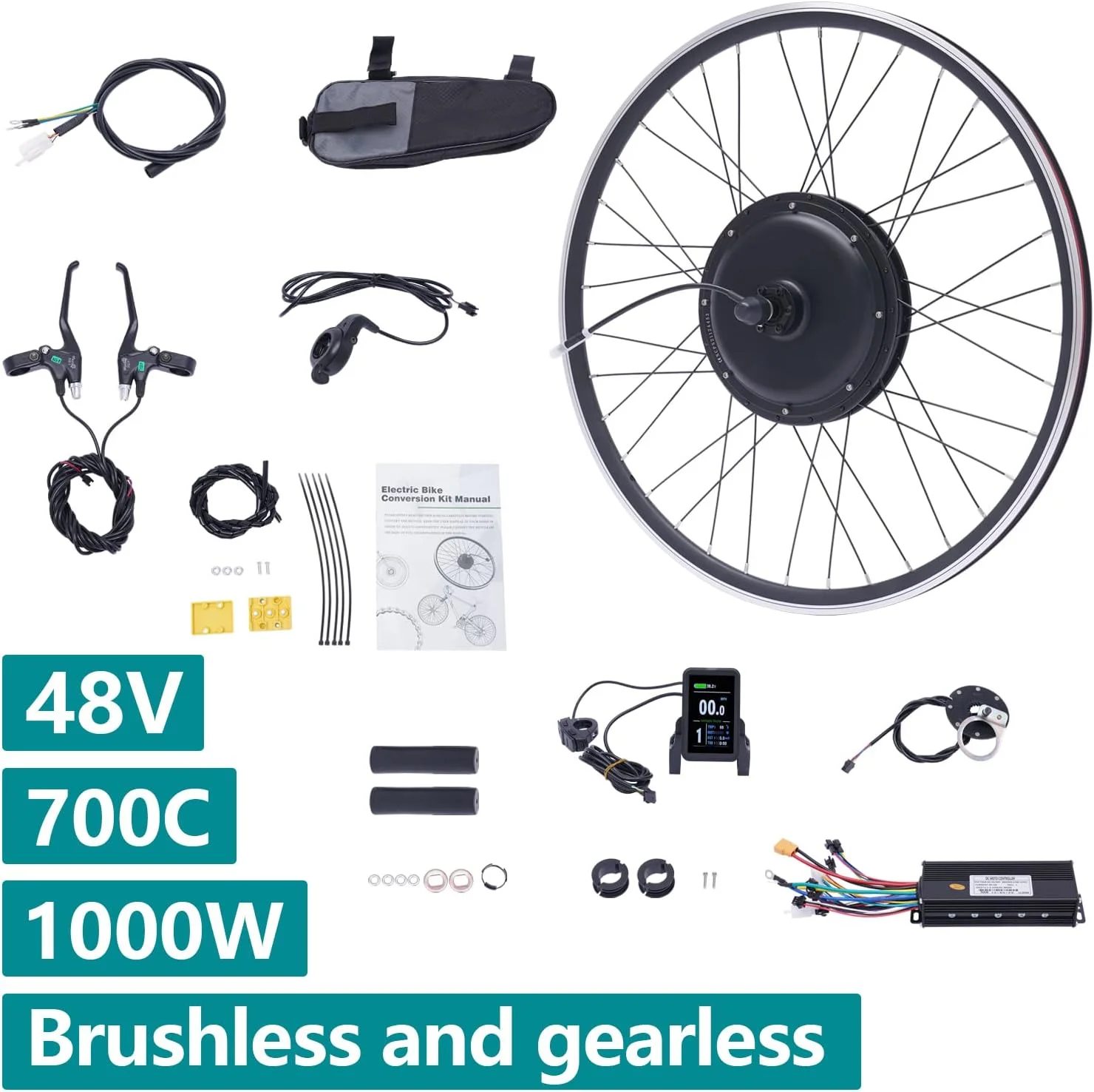 TFCFL 700C 48V eBike Conversion Kit 28/29 Inch Front Wheel & 1000W Hub Motor Electric Bike