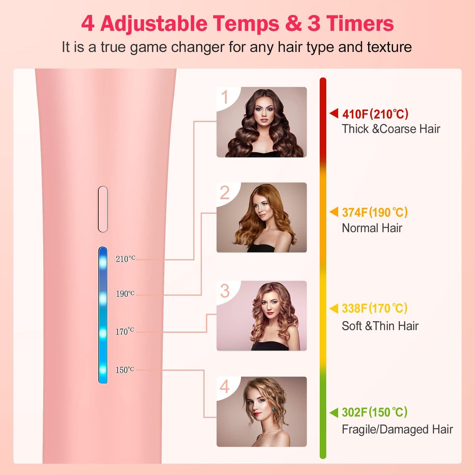 JLLOM Automatic Curling Iron Air Curler Air Spin Ceramic Rotating Air Curler Air Spin