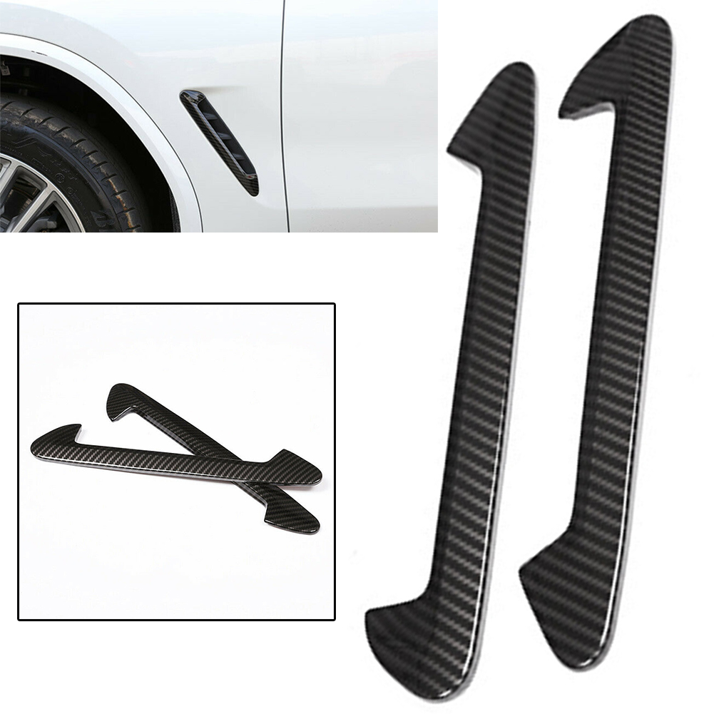 ZS Car Carbon Fiber Styling Side Air Fender Vent Trim Protection for BMW X3 G01 X4 G02 2018 2019 2020 ABS Plastic