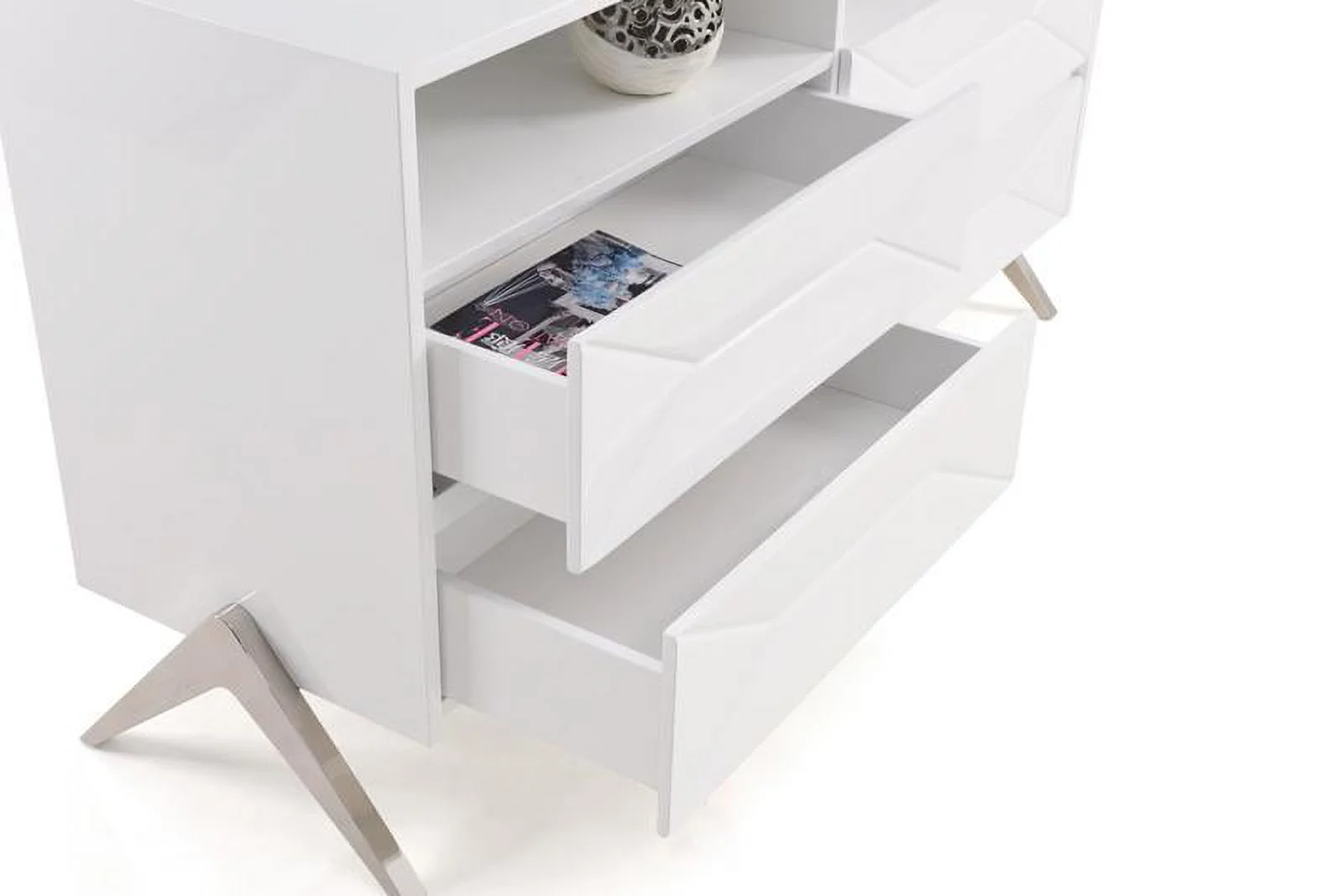Modern White High Gloss Finish Dresser VIG Modrest Candid