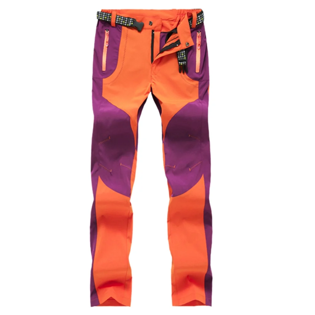 yubnlvae pants for women quick-drying outdoor waterproof trousers hiking ski climbing pants tactical (orange s)