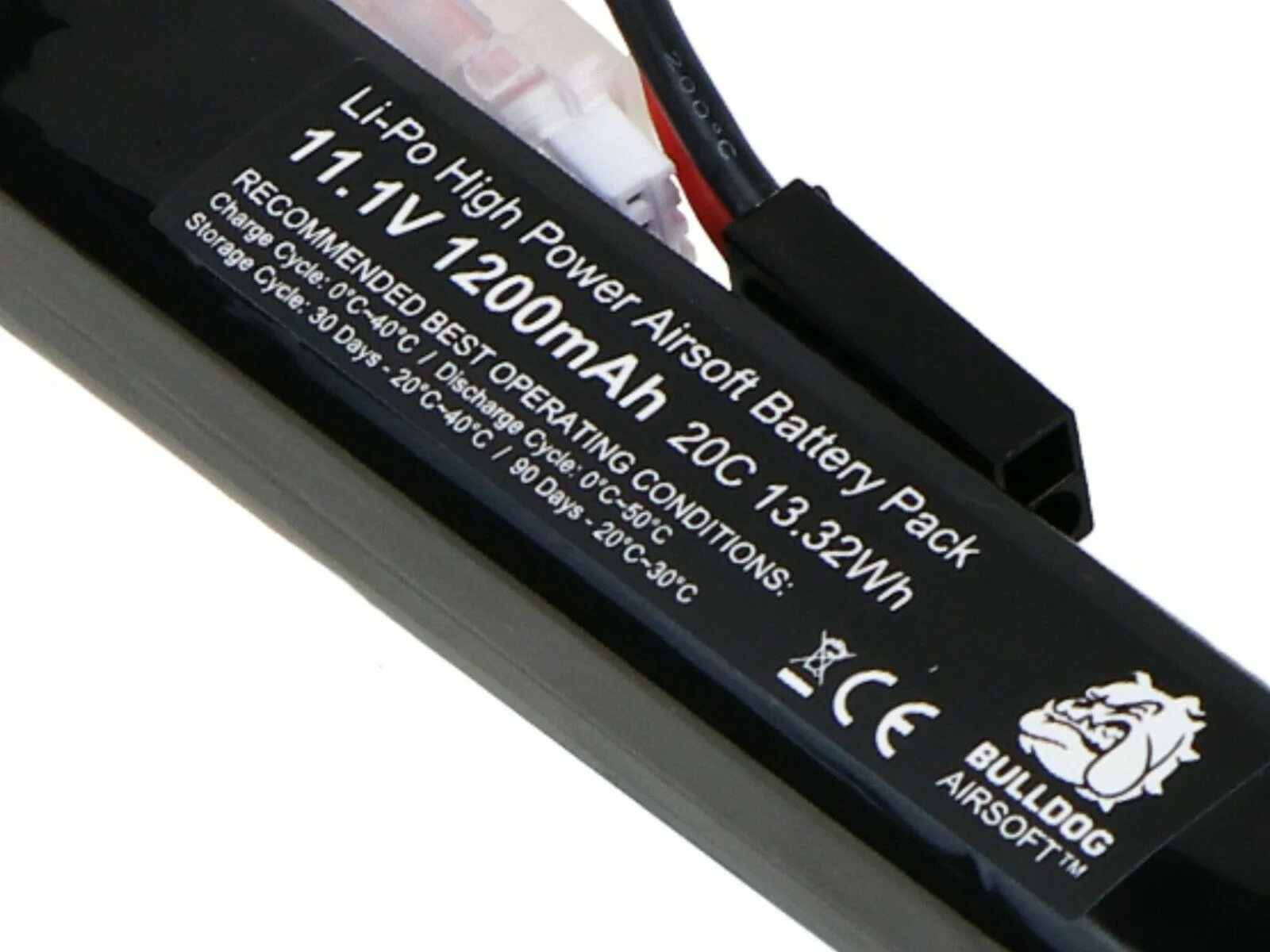 BULLDOG 11.1v 1200mAh 20C 3S Block Li-Po Battery Pack High Power performance Mini Tamiya Connector