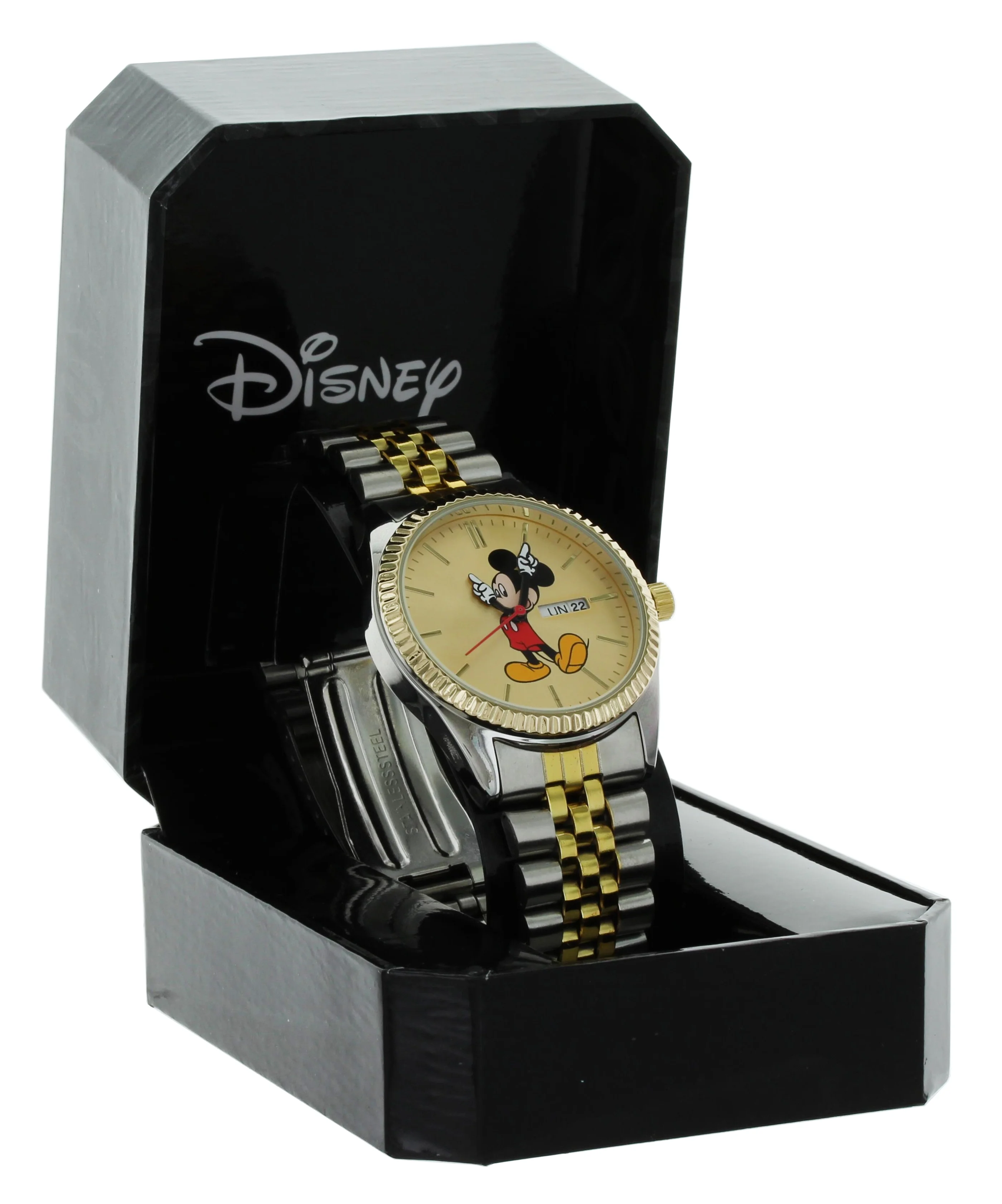 Man's Mickey Mouse Watch Gold and Silver With Day and Date MK8185LA