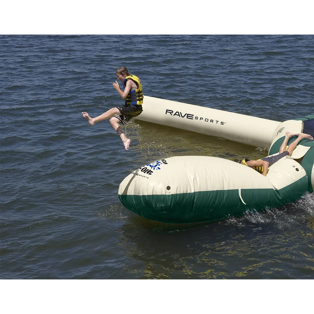 RAVE Sports 02090 Aqua Launch Northwood Lake Beach Water Trampoline, Green & Tan