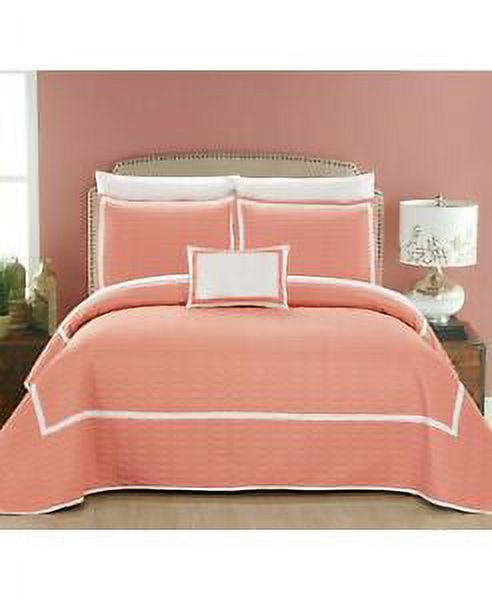 Chic Home Design Mesa 8-Piece Coral King Quilt Set, Coral
