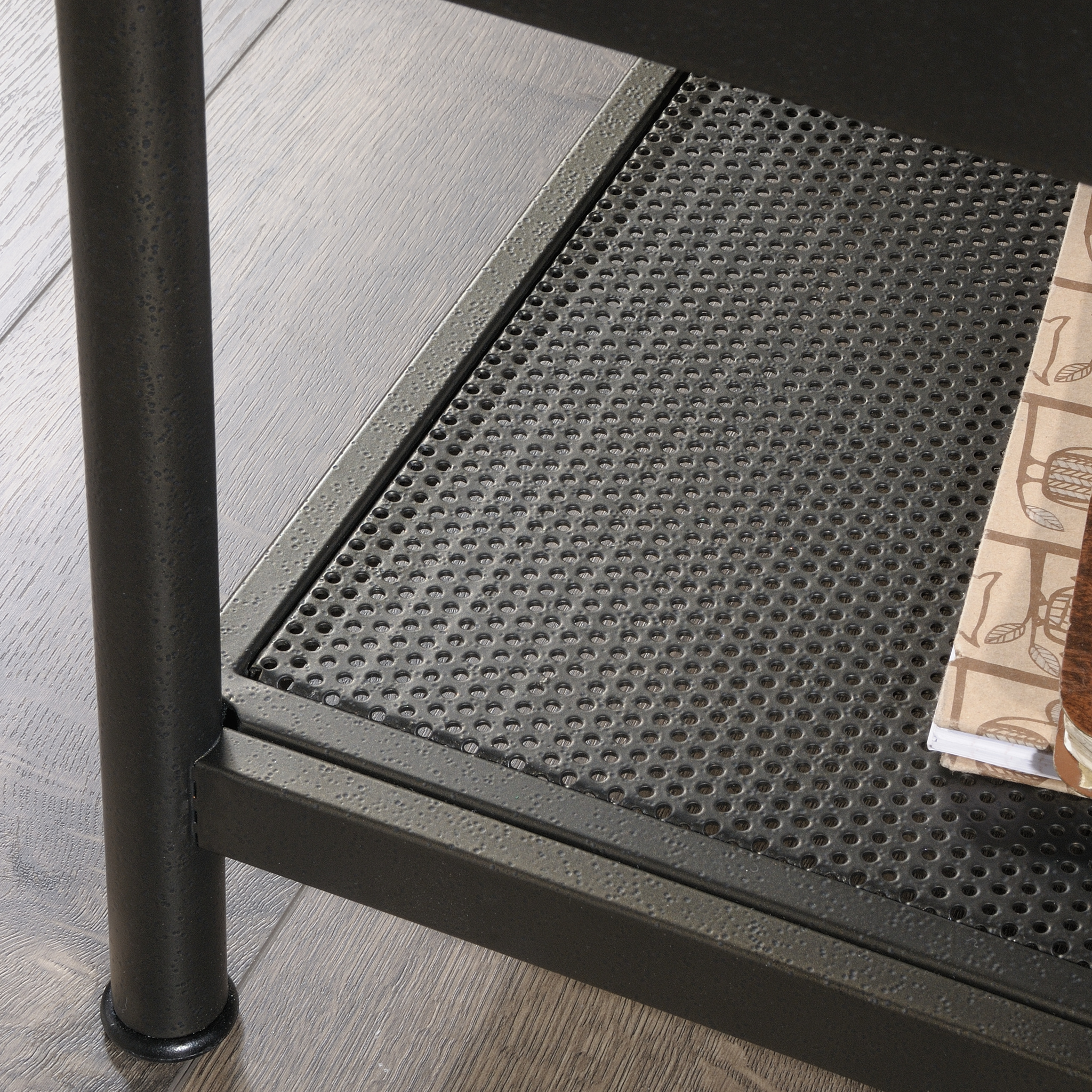 Sauder Boulevard Cafe Industrial Executive Desk, Black Finish