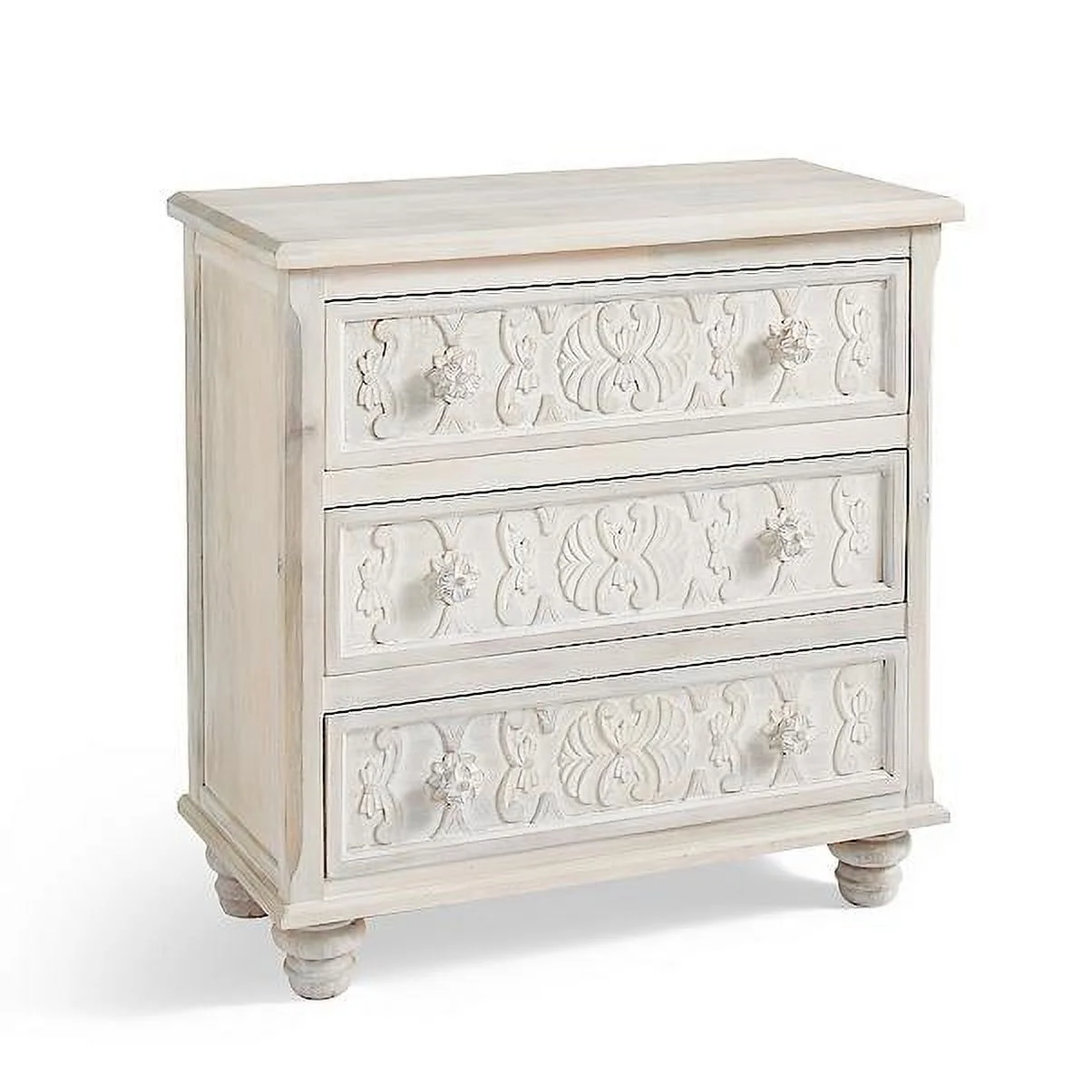 CAPIZ Hand Carved 3 Drawer Dresser