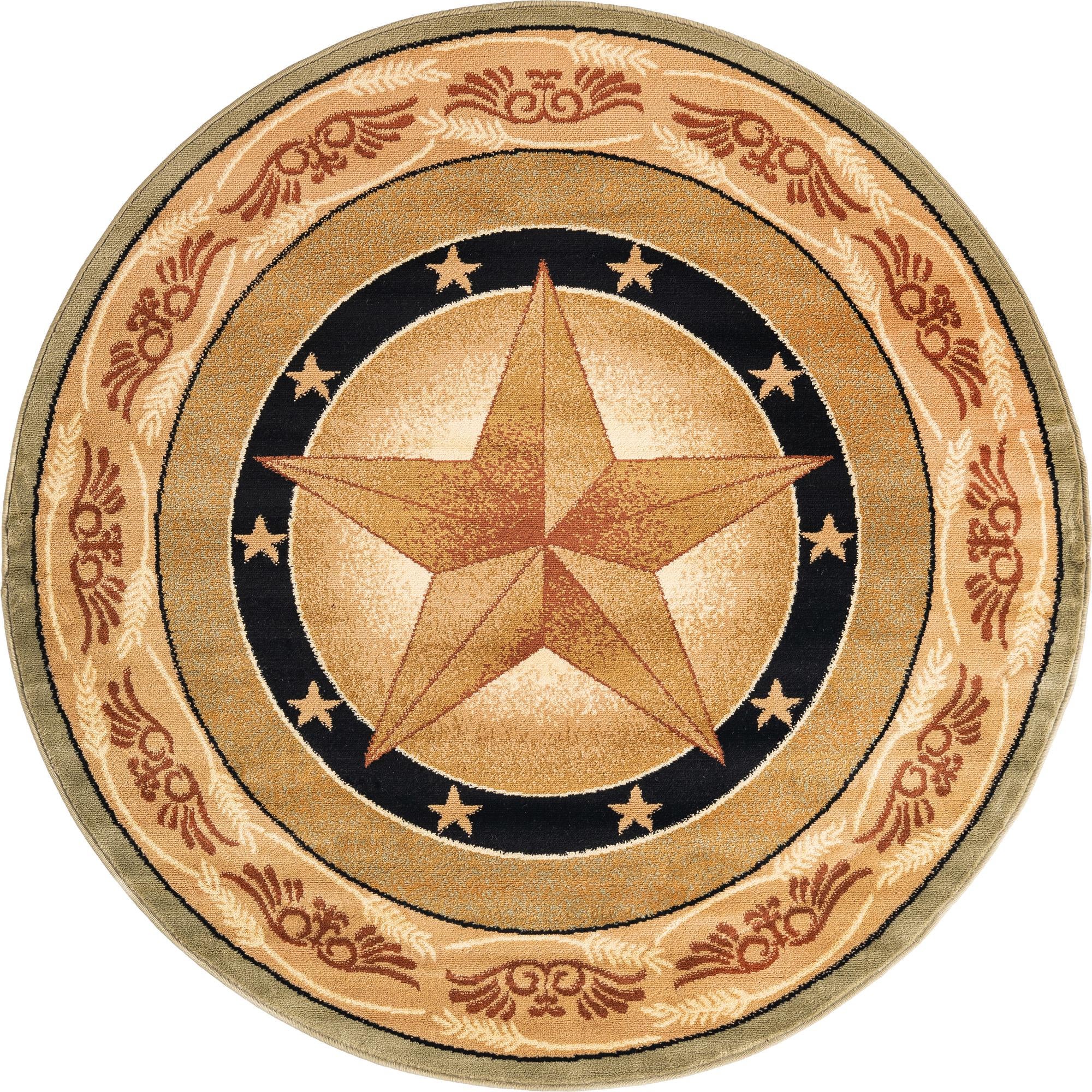 Unique Loom Bozeman Pioneer Rug ,Round,5' 3