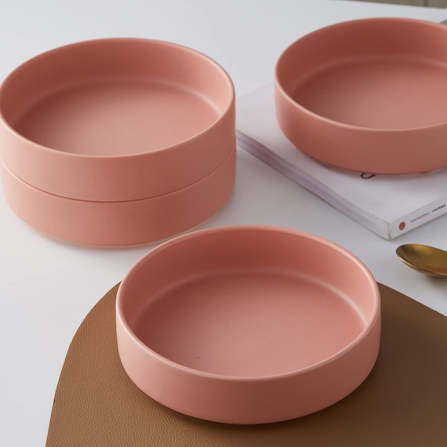 DIQIN Stella Dinner Plate 6-Piece Set, Round, Porcelain, Blush