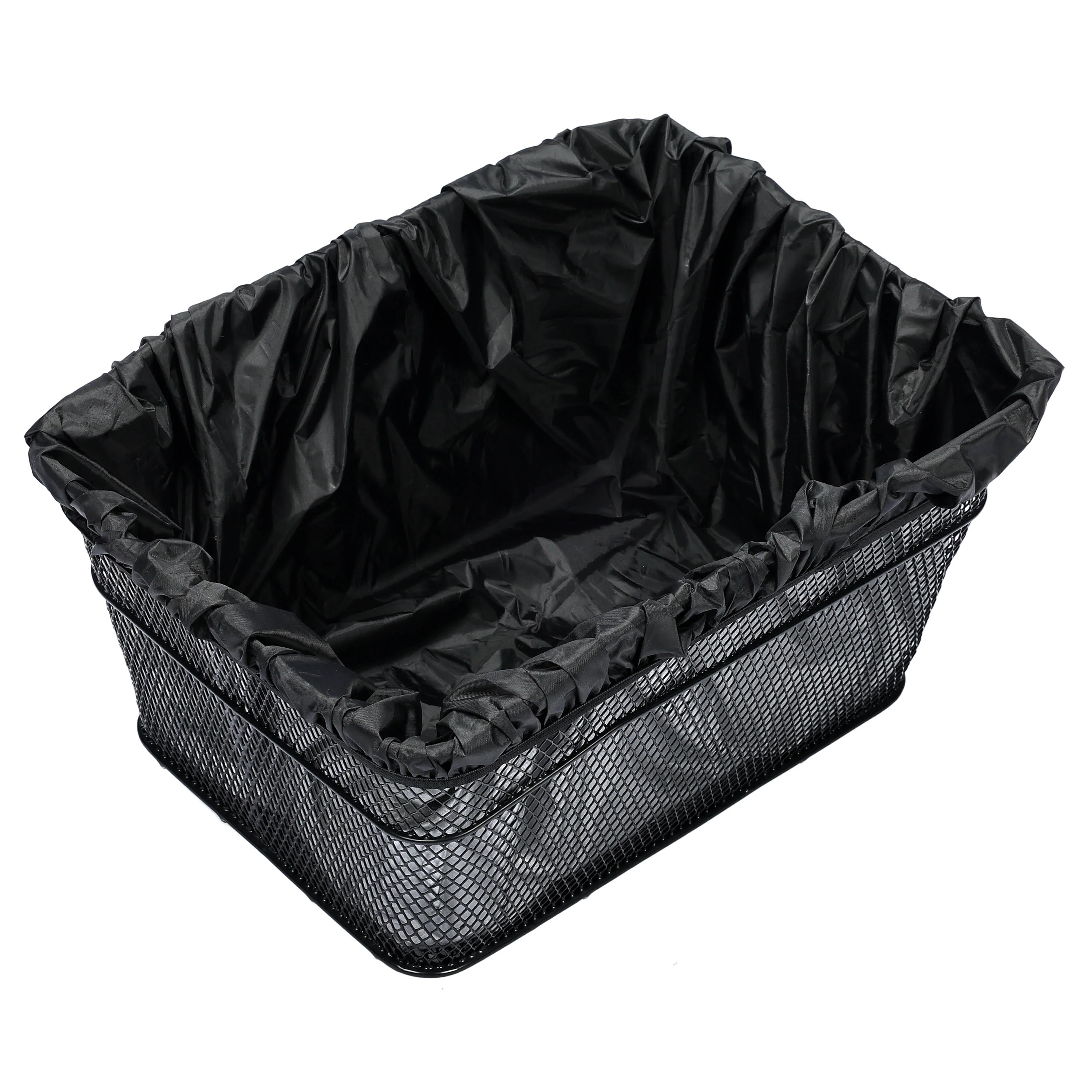 Kojem Rear Bike Basket with Adjustable Cargo Net and Waterproof Rainproof Cover Fits to Most Rear Bike Racks