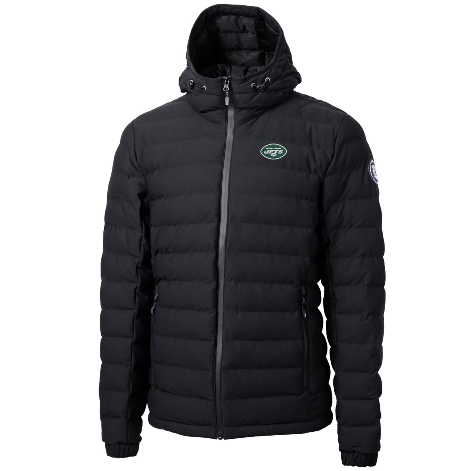 Men's Cutter & Buck Black New York Jets Mission Ridge Repreve Full-Zip Puffer Jacket